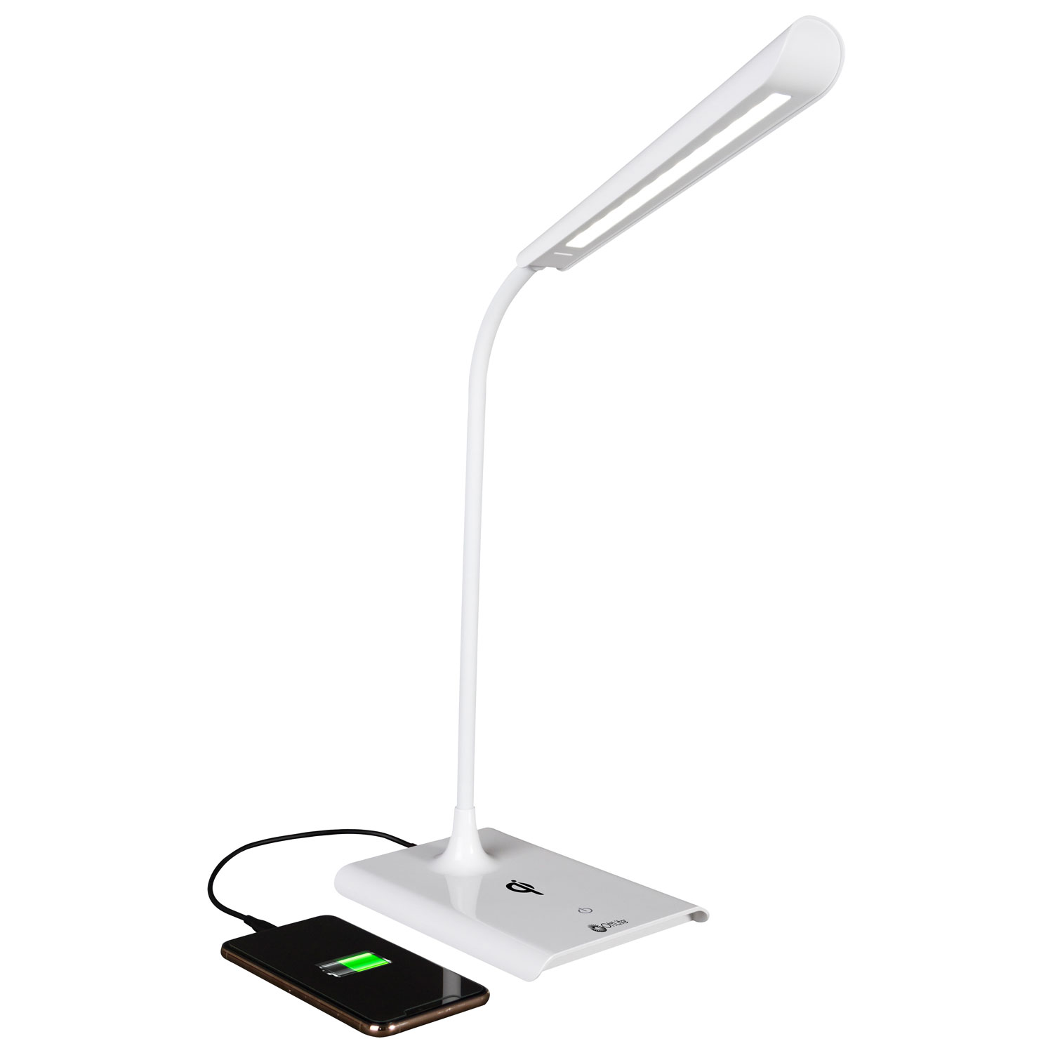 OttLite ClearSun Traditional LED Desk Lamp with Qi Wireless Charging - White