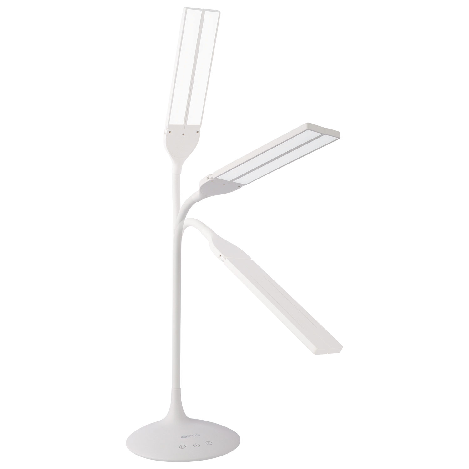 Lampe de bureau DEL traditionnelle Dual Shade d'OttLite - Blanc