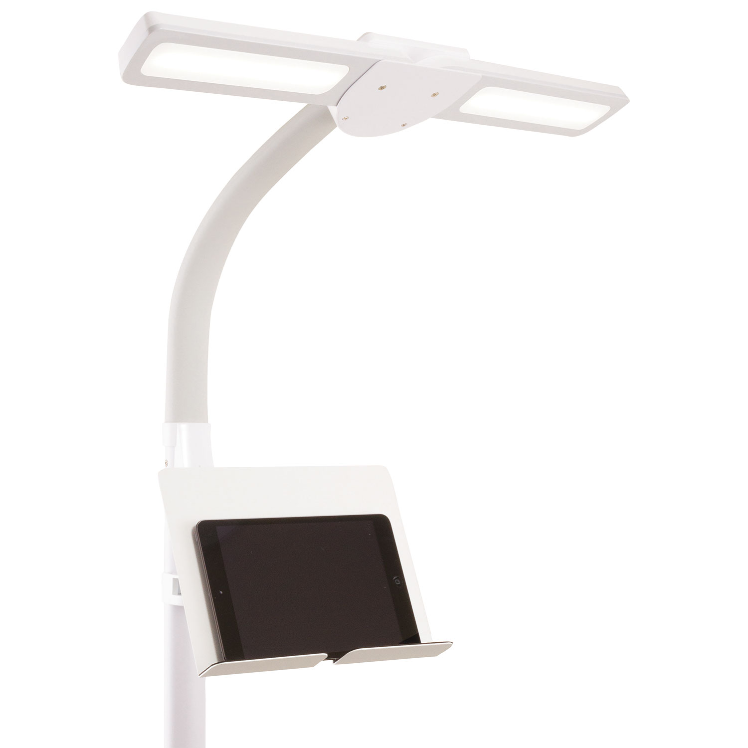 OttLite Dual Shade Traditional LED Floor Lamp - Whtie