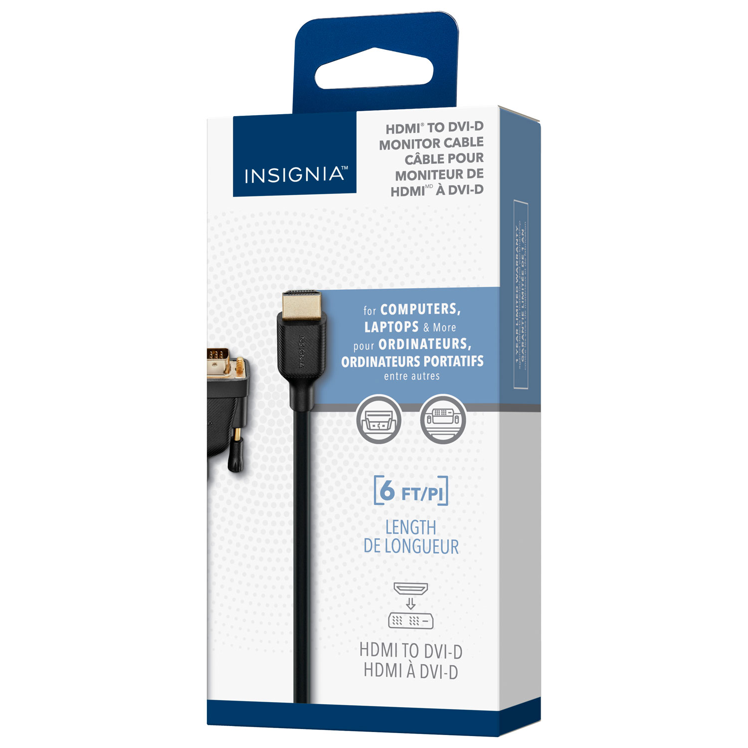 Câble HDMI à DVI de 1,8 m d'Insignia (NS-PCHDDV6-C)