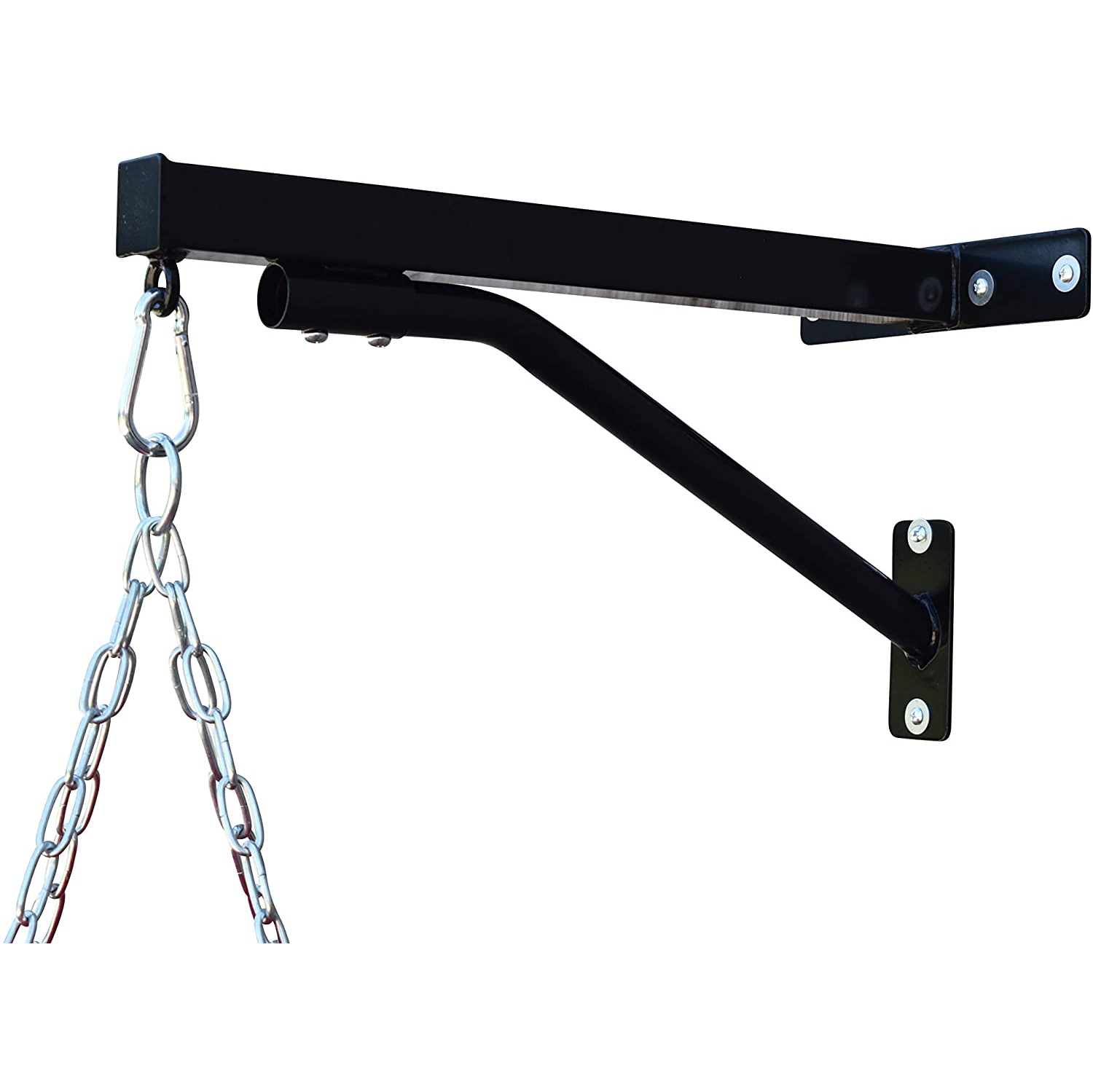 Iron Jack Heavy Bag Punching Bag Unfilled 3 in 1 Full Set, Includes Wall Mount Hanger with Chains, Pair of MMA Gloves, Boxing Bag, for KickBoxing,