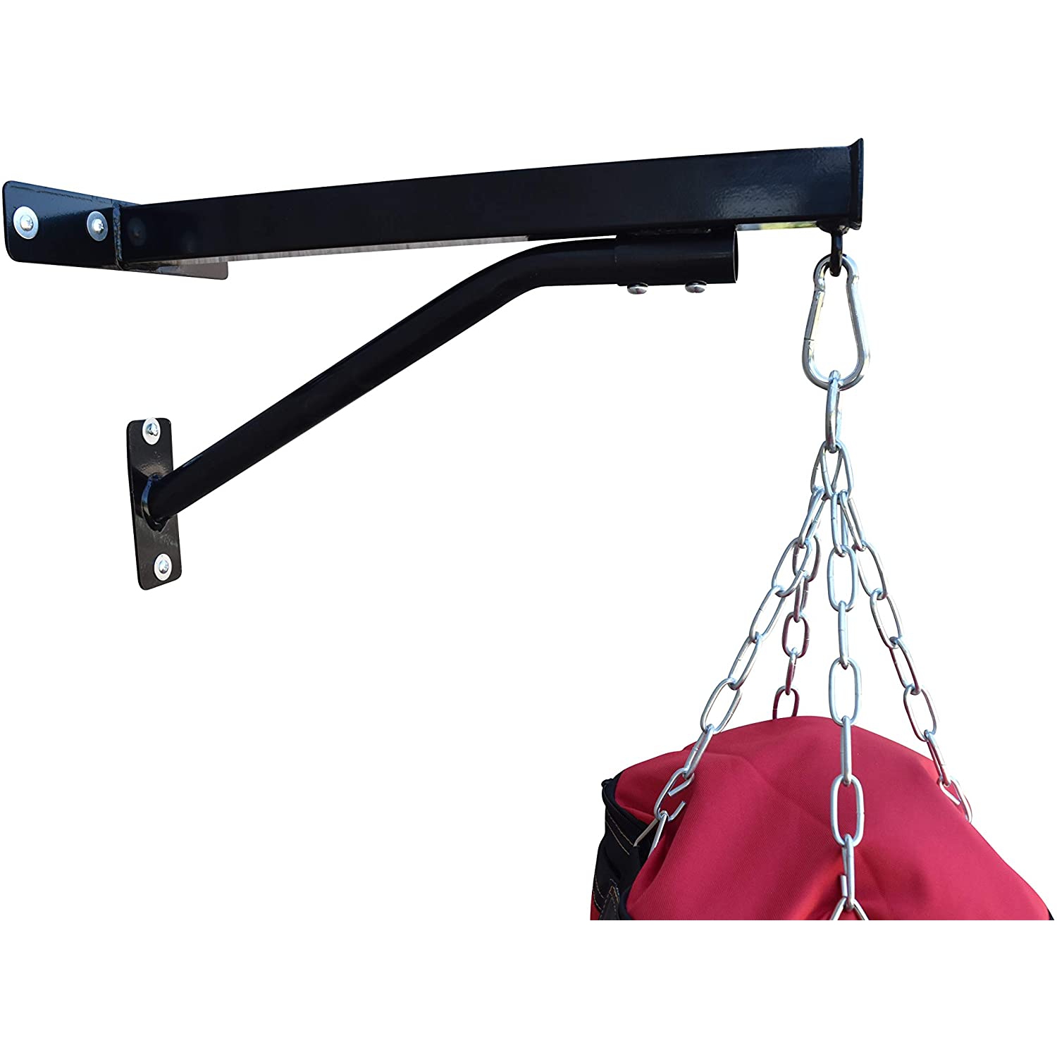 Iron Jack Heavy Bag Punching Bag Unfilled 3 in 1 Full Set, Includes Wall Mount Hanger with Chains, Pair of MMA Gloves, Boxing Bag, for KickBoxing,