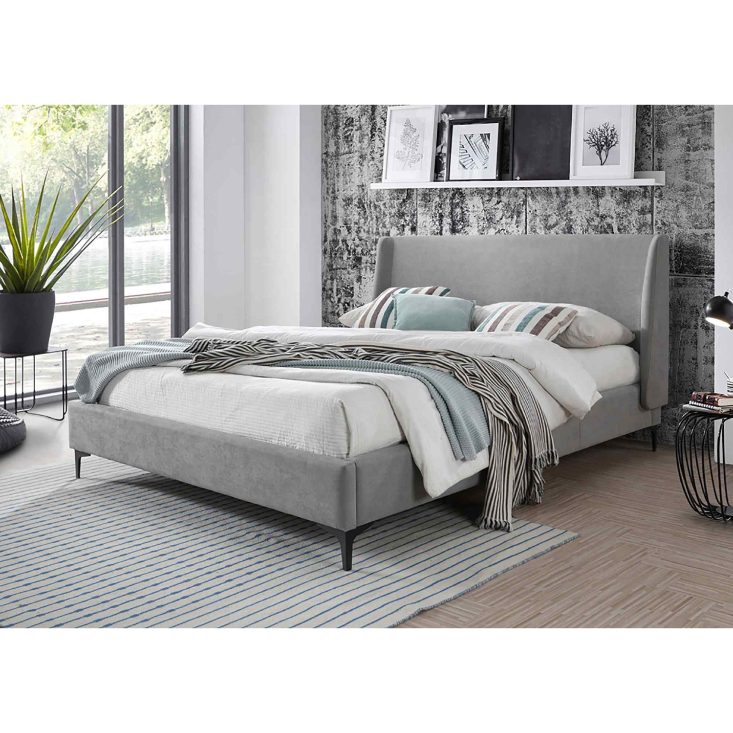 Rosalie 60 Queen Platform Bed Grey Best Canada Rosalie 60 Queen Platform Bed Grey, Calia Upholstered Panel Bed King