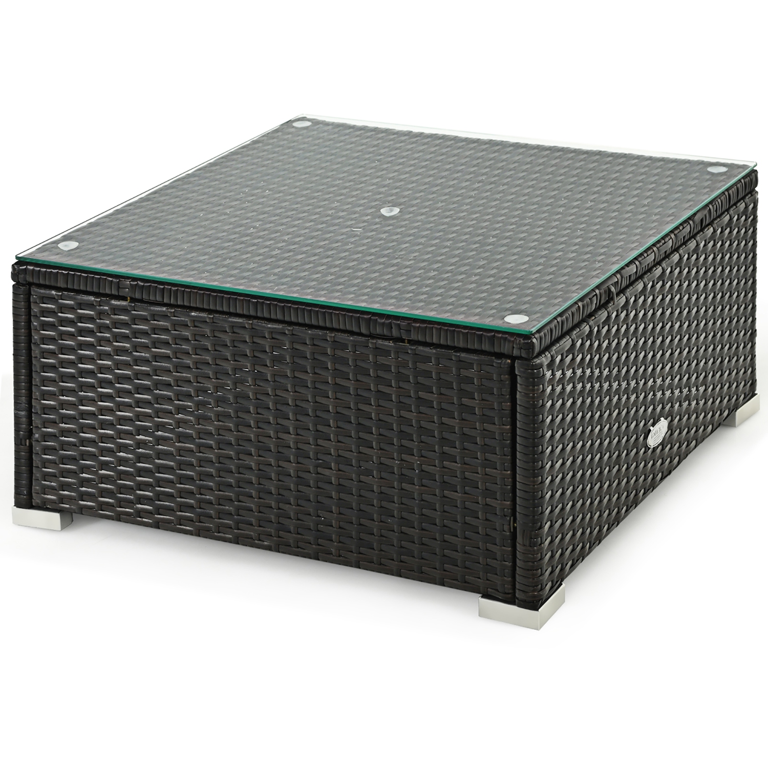 Costway 6PCS Patio Rattan Furniture Set Cushioned Sofa Coffee Table Garden