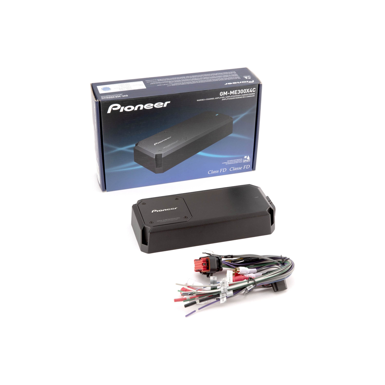 Amplificateur nautique compact à l’épreuve des intempéries, 4 canaux, classe D GM-ME300X4C de Pioneer
