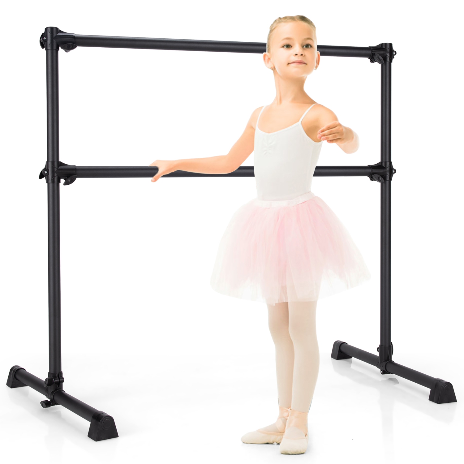 Goplus – Ballets doubles autoporants mobiles 4FT barre de danse