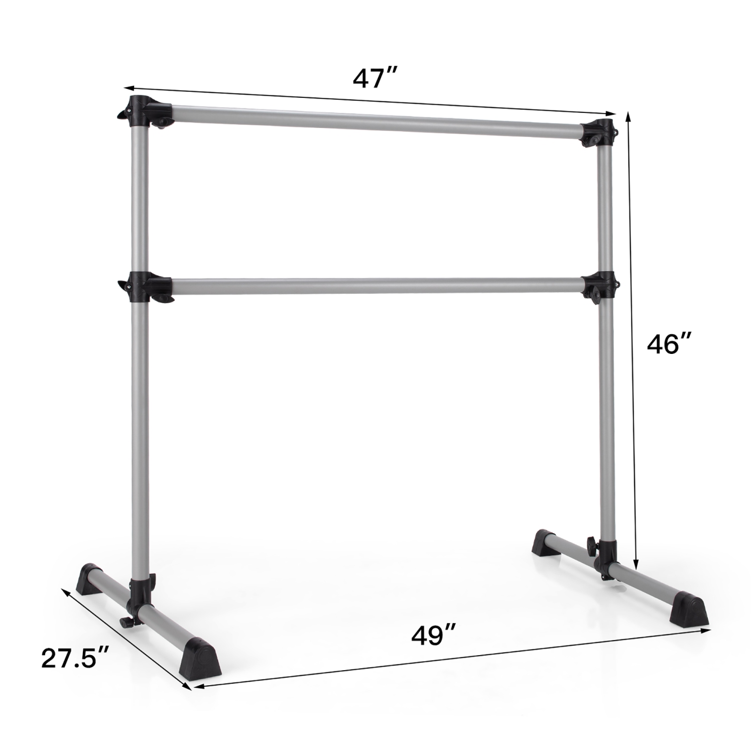 Goplus 4FT Portable Double Freestanding Ballet Barre Dancing Stretching