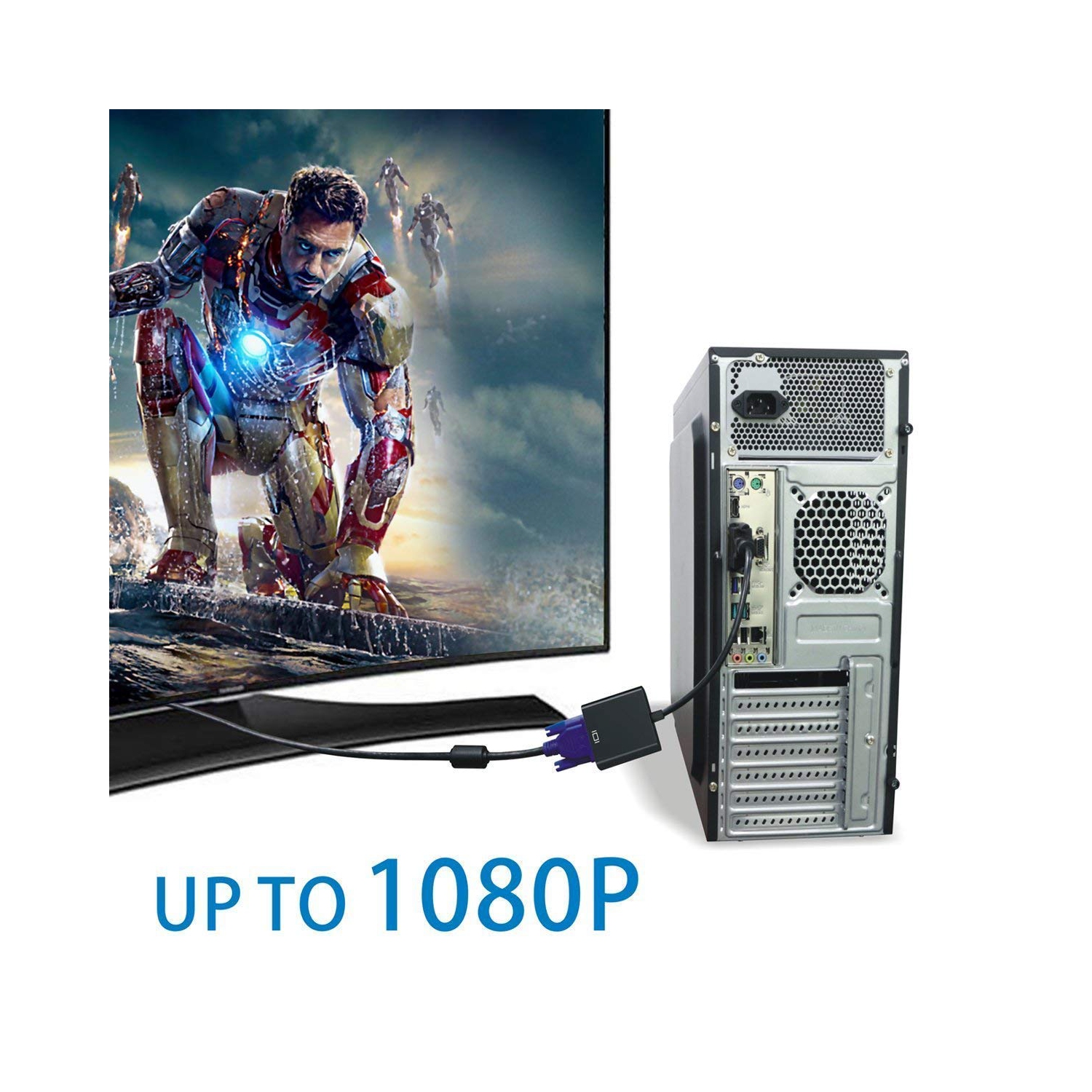 ISTAR DVI-D to VGA Active CONVERTOR Adapter(DVI-D Male 24+1 PIN to VGA Female 15 PIN) - Suitable for Connecting Latest Graphic Cards with dvi d Out