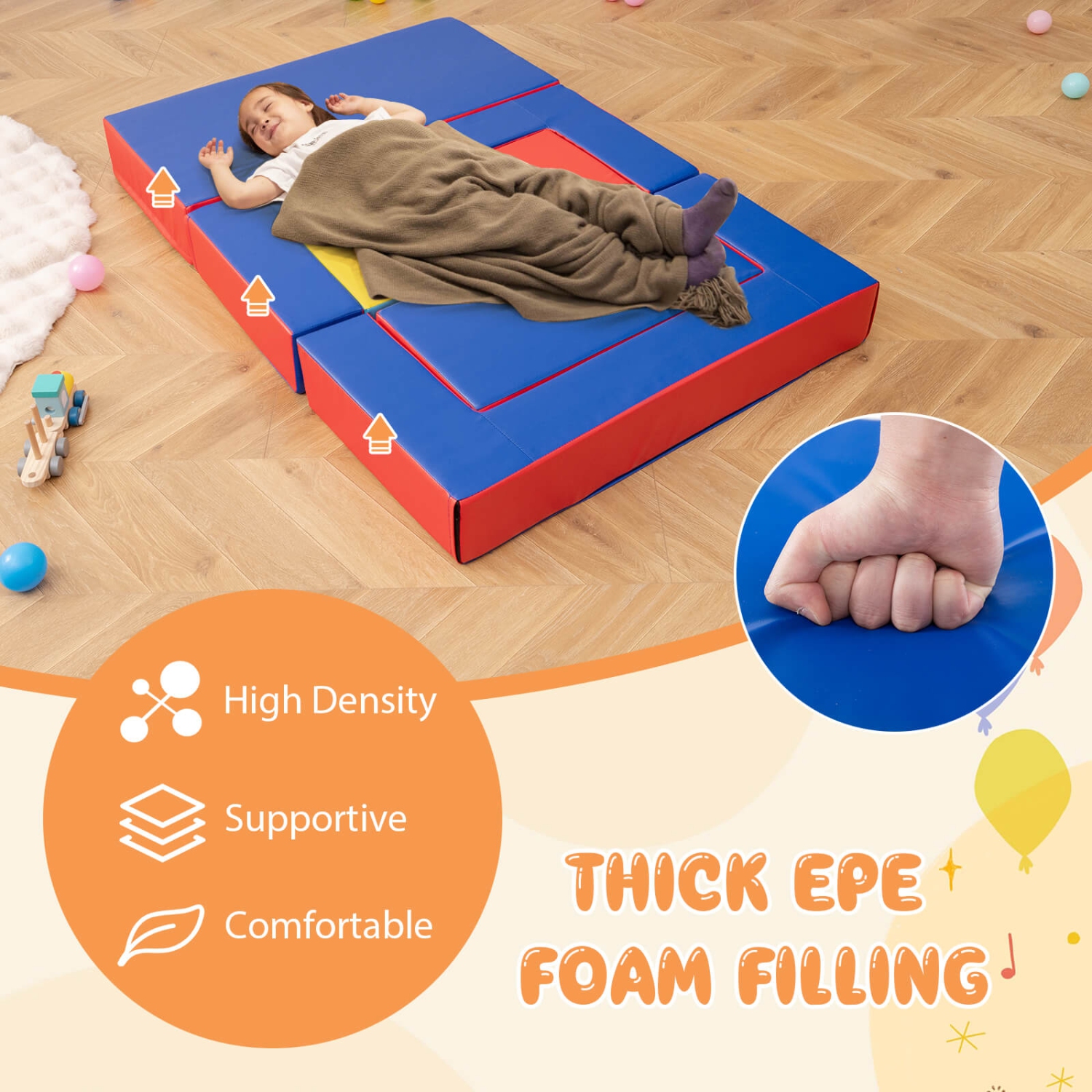 Costway 4-in-1 Crawl Climb Foam Shapes Playset Softzone Toy Toddler Preschoolers Kids