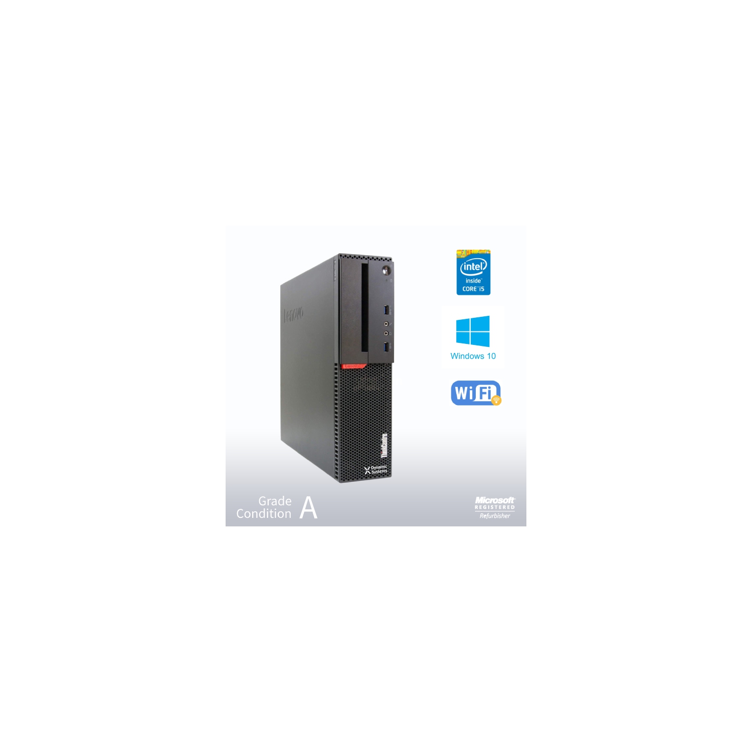 Refurbished - Lenovo ThinkCentre M900 SFF Desktop, 6th Gen Intel i5 6500 3.2GHz/8GB /240GB SSD/ Win10 Pro/Fast AC 600 WiFi USB
