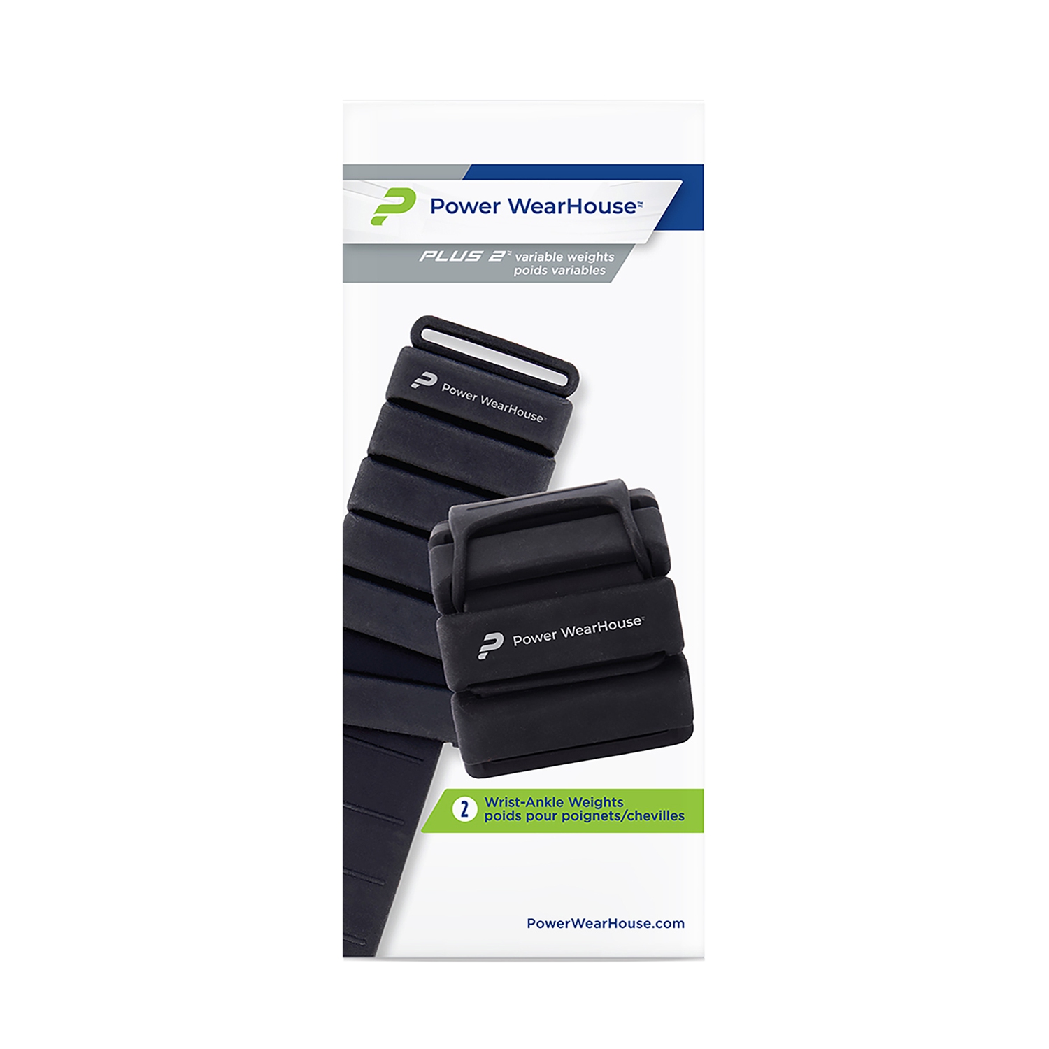 Plus 2 Variable Wrist and Ankle Weights - 1lb Pair- Black