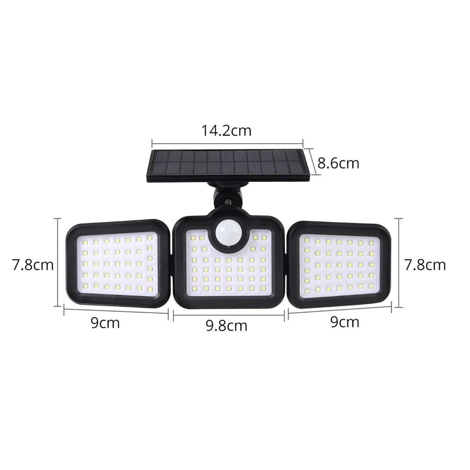 ISTAR Solar Lights 3 Head Motion Sensor Lights Solar Powered Outdoor 108 LED Security Floods Light IP65 Waterproof 270°Wide Angle Illumination