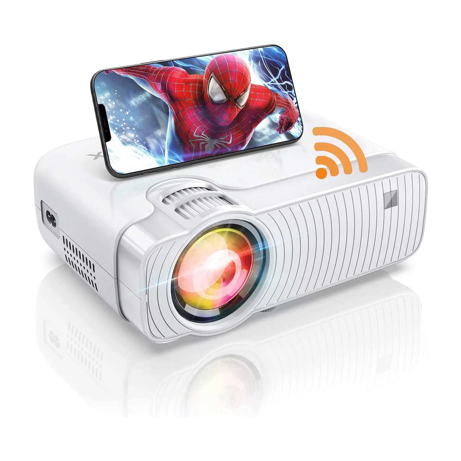 Bomaker GC357 Projector, WiFi Projector with 720P SSupported, Compatible with TV Stick, iOS, Android, PS4, HDMI, USB, TF, VGA, AUX, AV