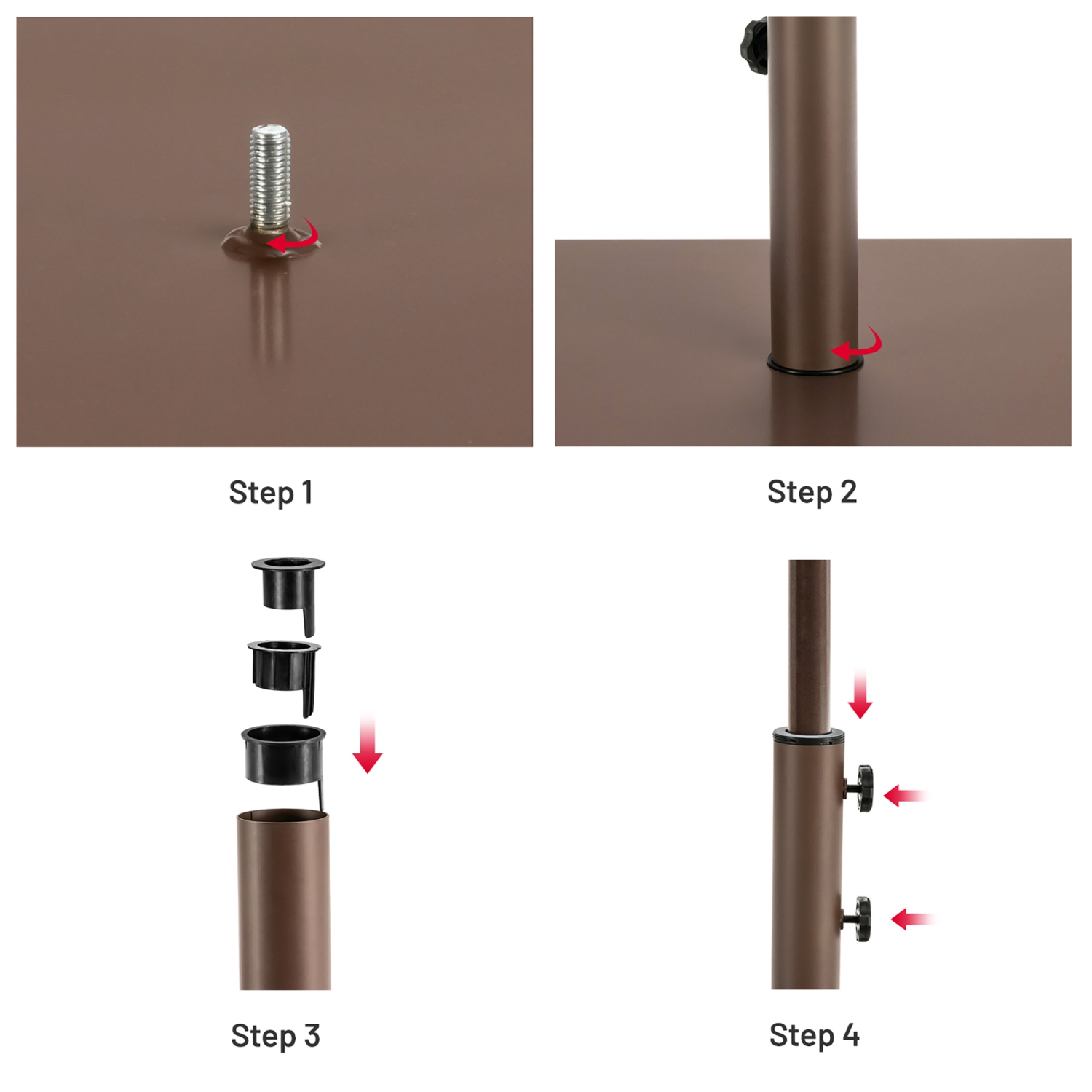 Costway 10ft Solar Lights Patio Umbrella Outdoor W/ 50 LBS Movable Umbrella Stand