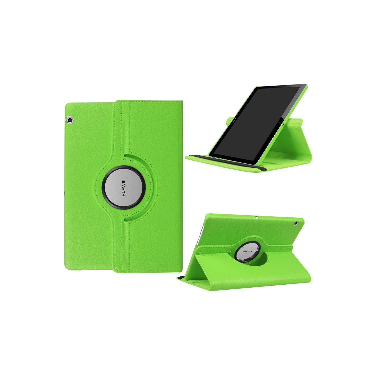 【CSmart】 360 Rotating PU Leather Stand Case Smart Cover for Huawei Mediapad T5 10 10.1", Green