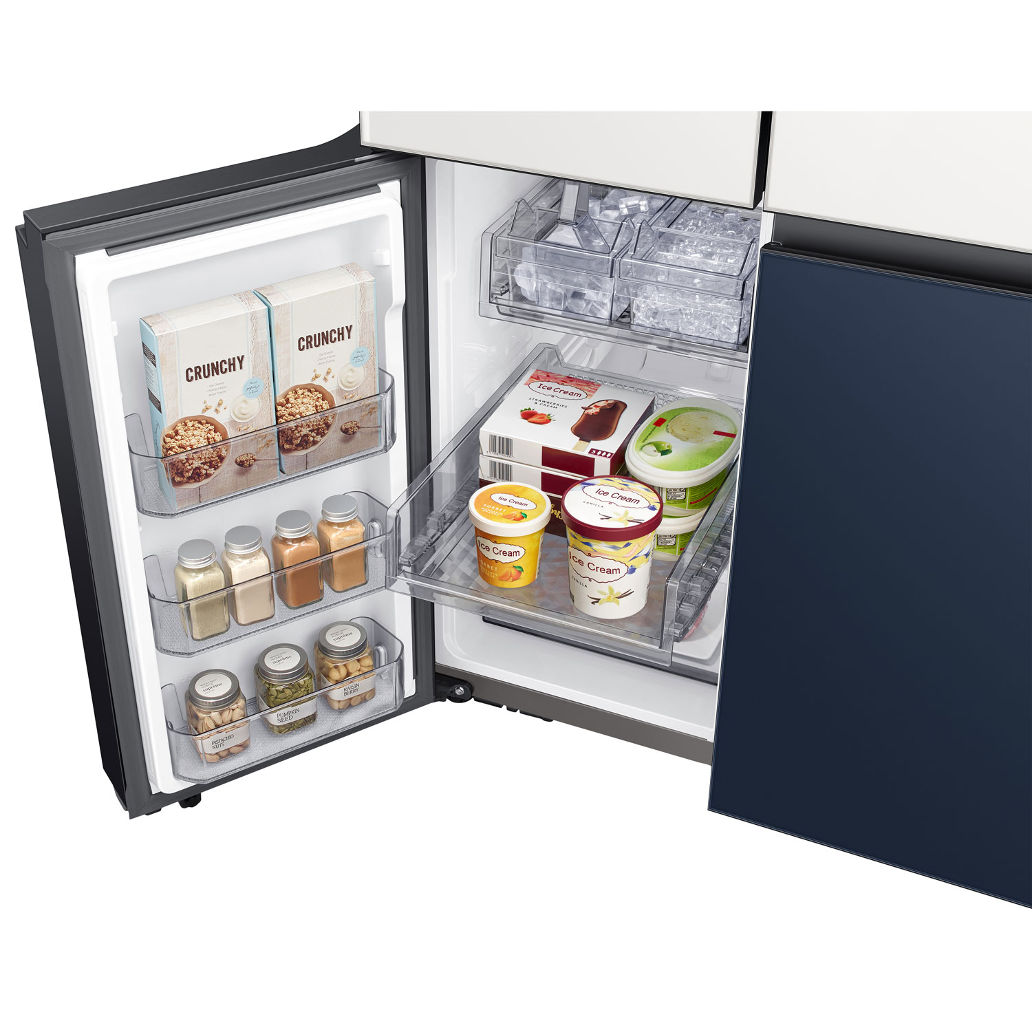 Réfrigérateur à 4 portes polyvalent de 22,8 pi³ et de 36 po BESPOKE de Samsung - Compatible panneaux personnalisés