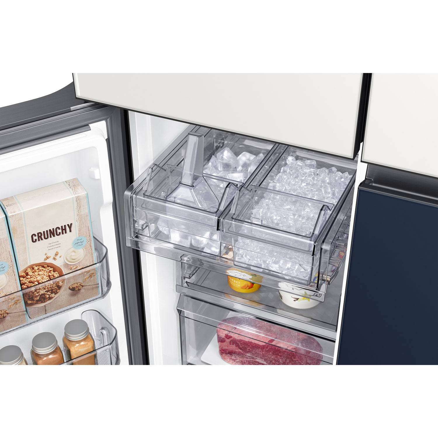 Réfrigérateur à 4 portes polyvalent de 22,8 pi³ et de 36 po BESPOKE de Samsung - Compatible panneaux personnalisés