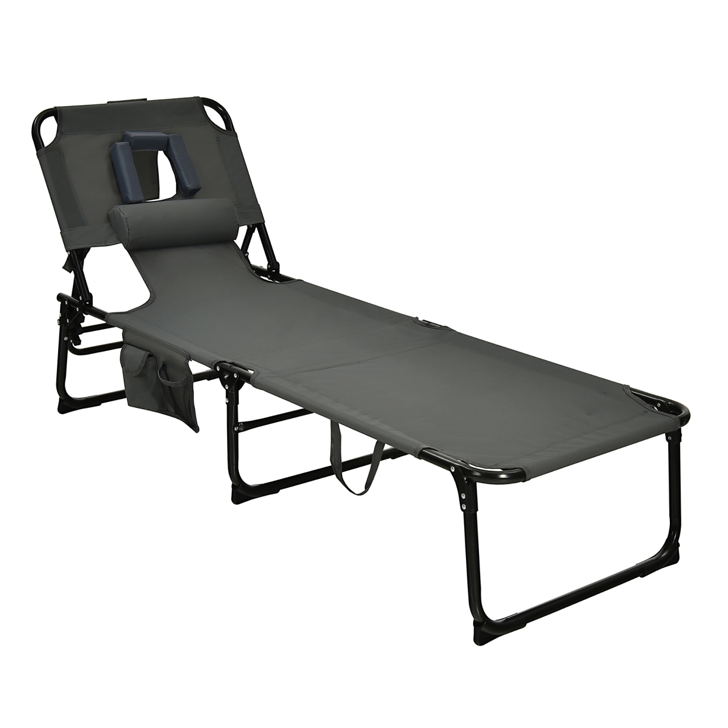 Chaise longue de plage extérieure repliable avec coussin de Costway