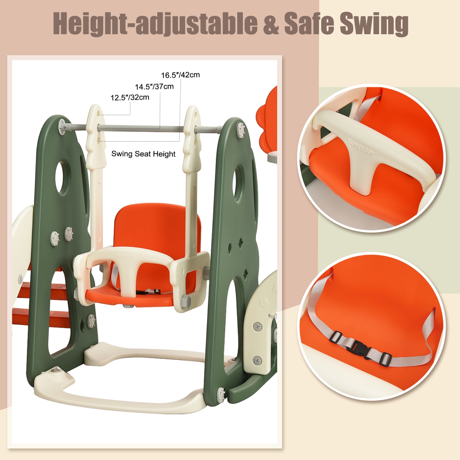 Costway 6 in 1 Toddler Slide and Swing Set Climber Playset w/ Ball Games