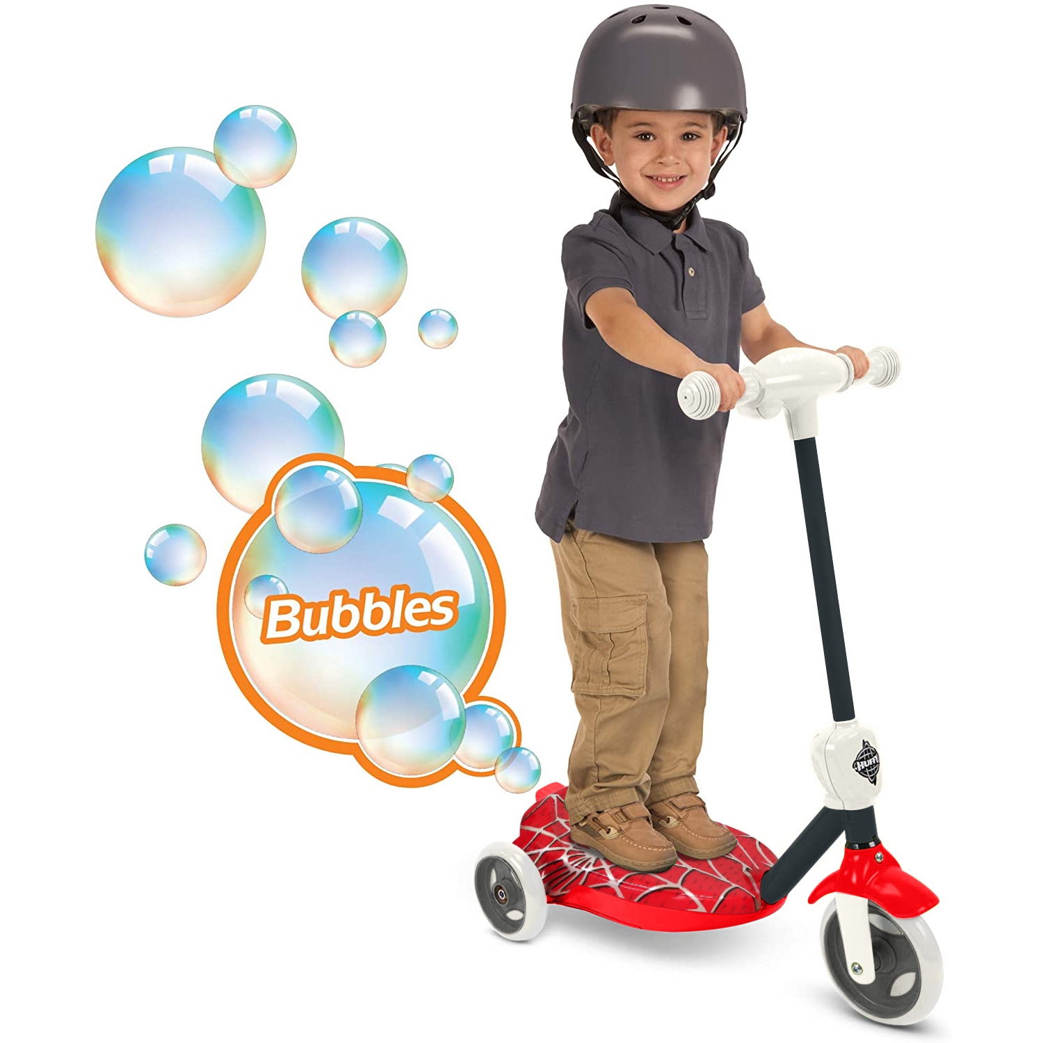 WINGOMART ELECTRIC SCOOTER 6V 2 in 1 Bubble Scooter 2 - 7 years Up to 4KM/H - SPIDER RED