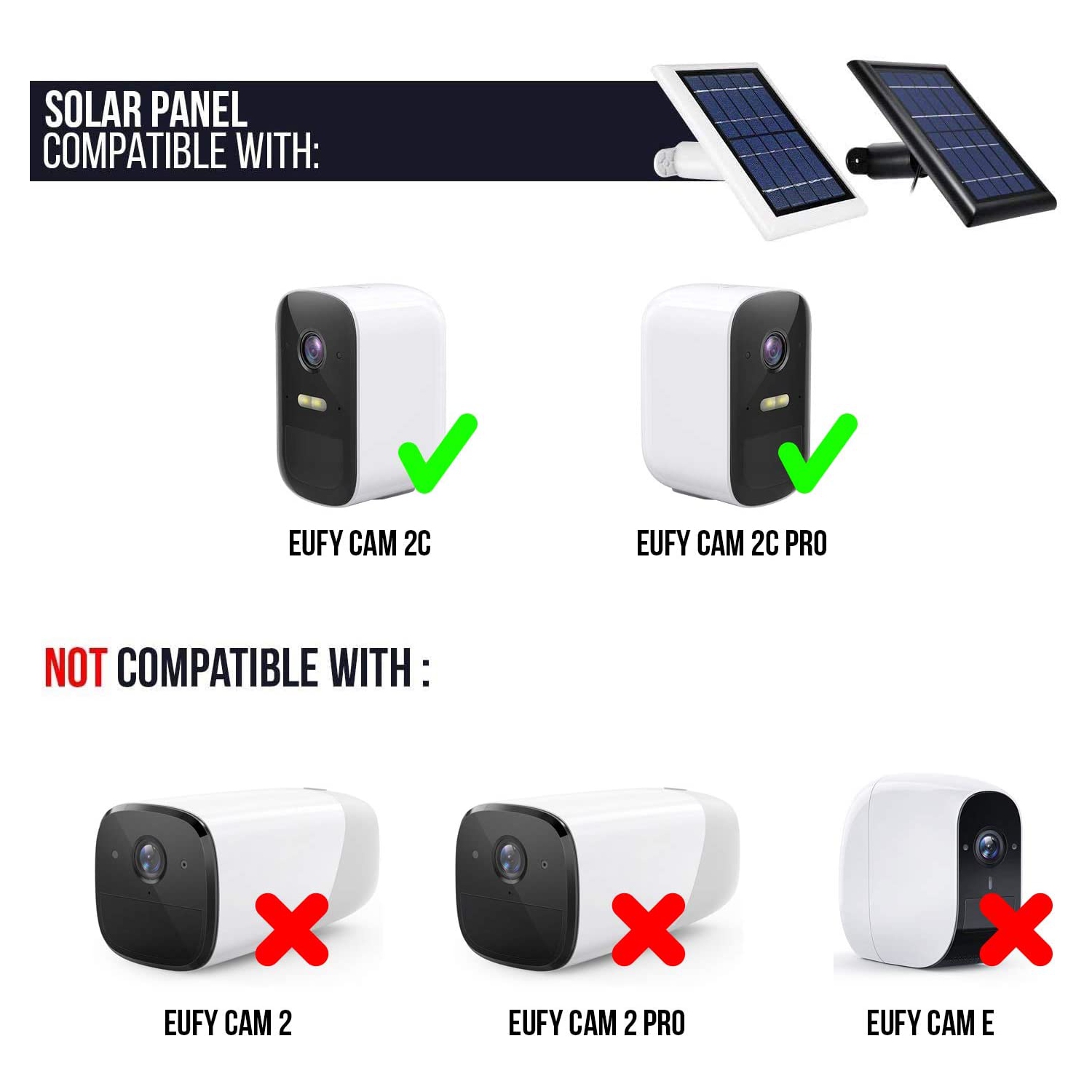 Panneau Solaire Avec Câble 3.9m pour Eufy Cam 2C et 2C Pro