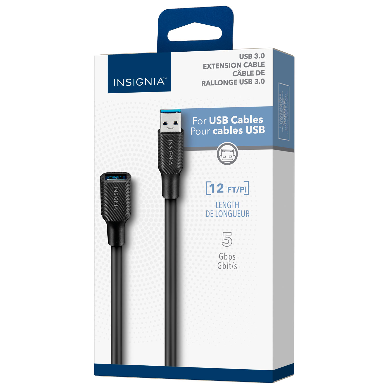 Rallonge USB-A 3.0 de 3,6 m d'Insignia (NS-PC3A3A12-C)