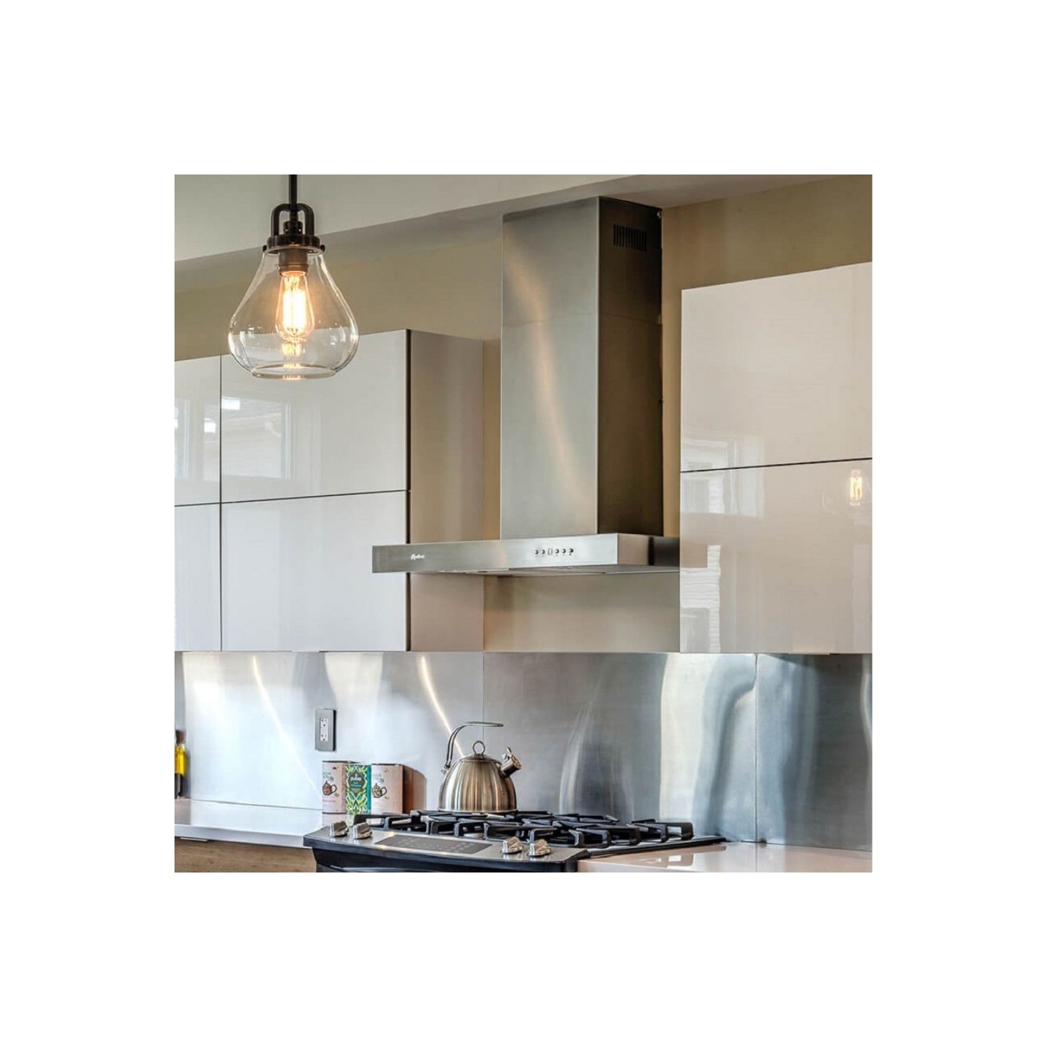 Hotte de Cuisine Murale, équipée de Lumières DEL, 30", 550 PCM Filtres à Chicanes - Acier Inoxydable par Cyclone