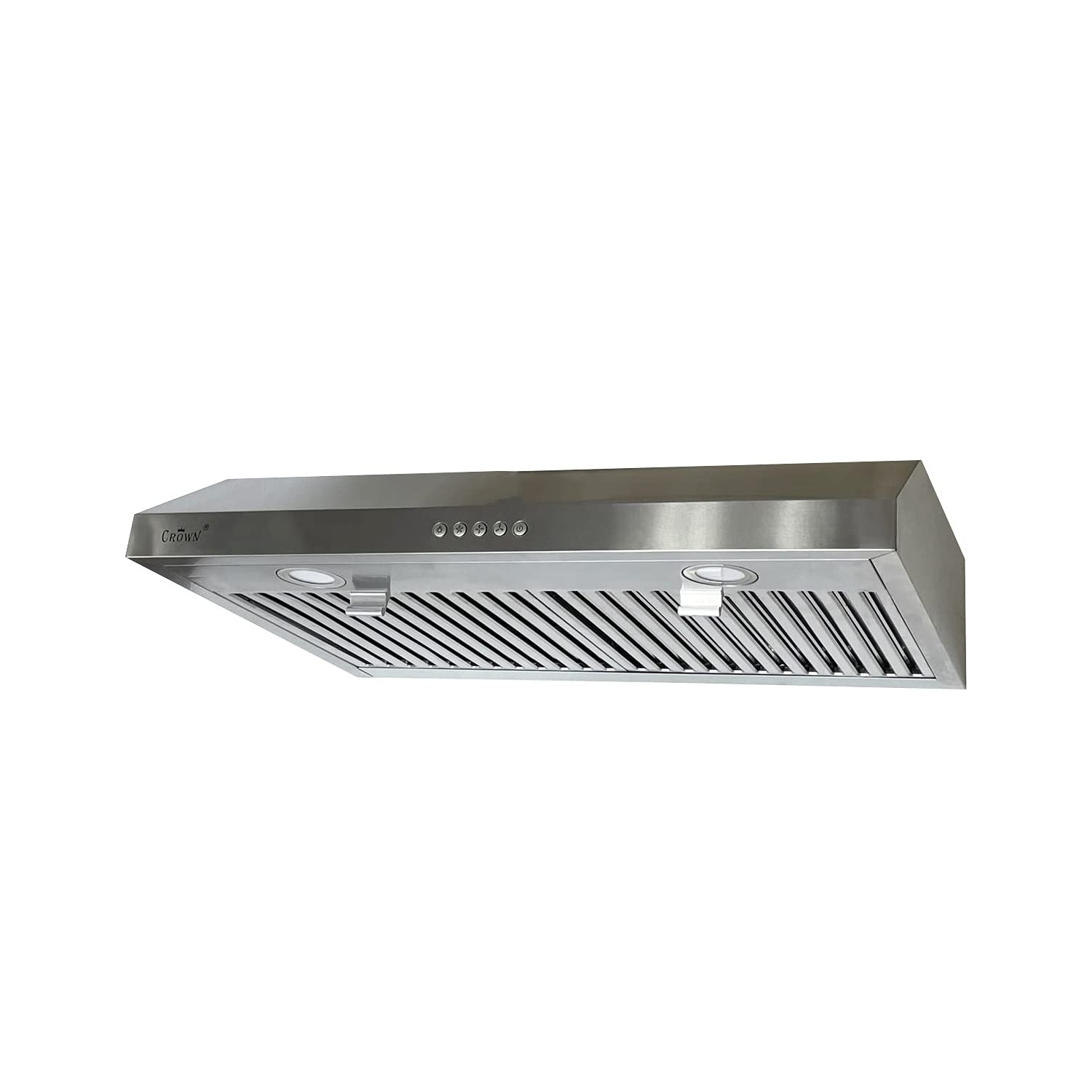 Crown 30" Stainless Steel Under Cabinet Range Hood - 500 CFM Powerful Ventilation for Efficient Cooking - Easy to Install, White Lighting & Quiet