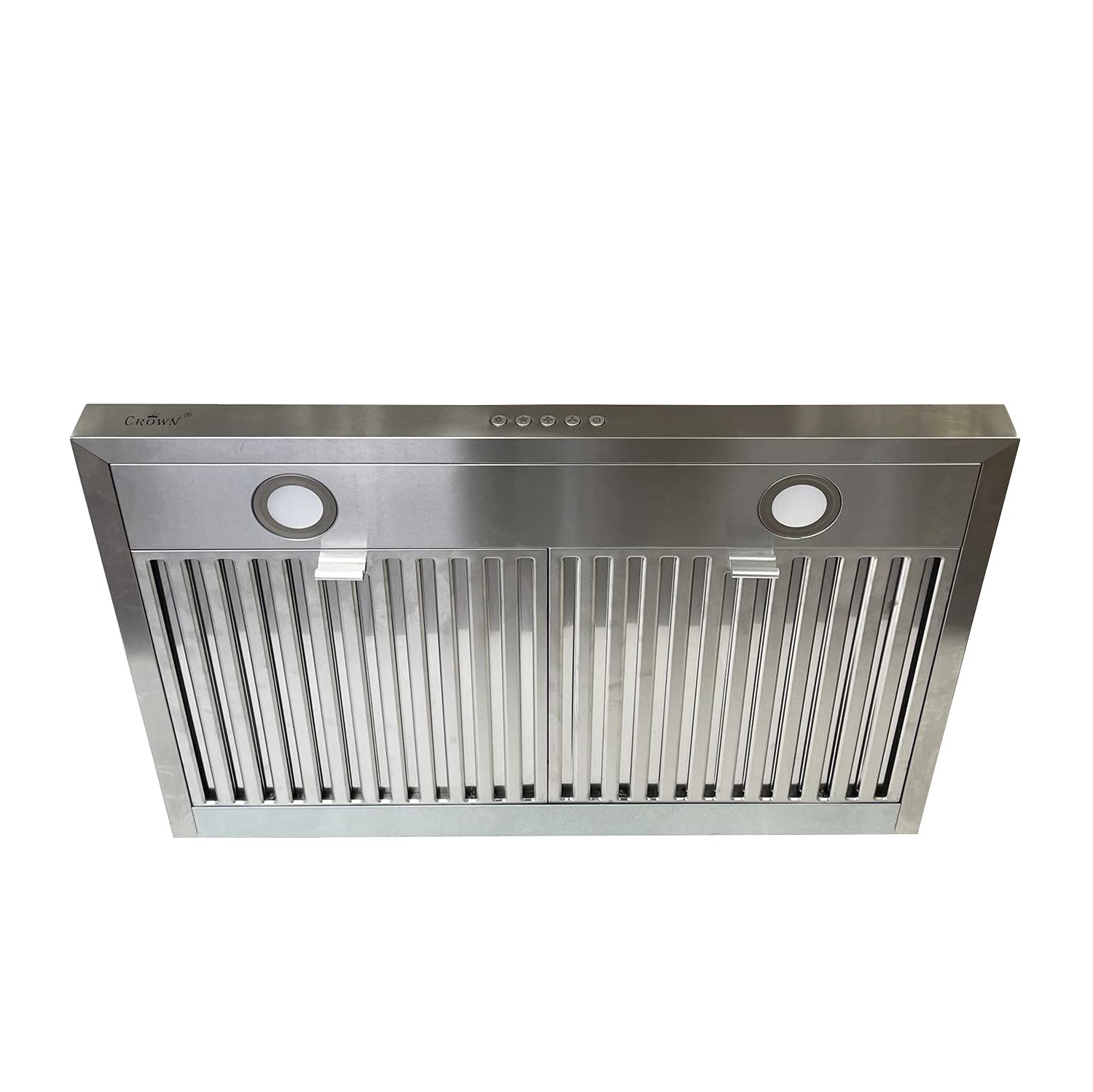 Crown 30" Stainless Steel Under Cabinet Range Hood - 500 CFM Powerful Ventilation for Efficient Cooking - Easy to Install, White Lighting & Quiet