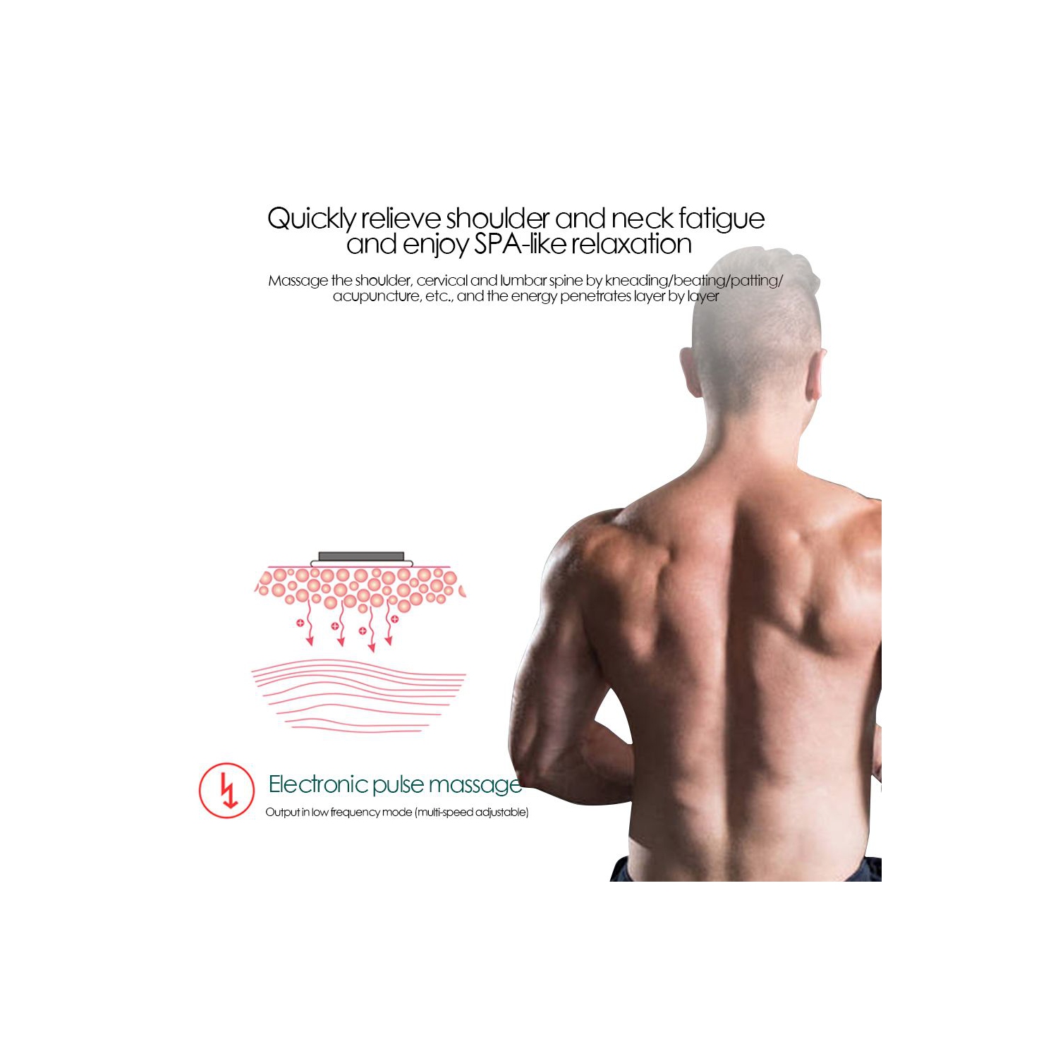 ISTAR Portable Mini Tens Massager Pulse Body Massager Mobile Phone Control EMS Muscle Stimulator Electric Acupuncture Therapy Machine