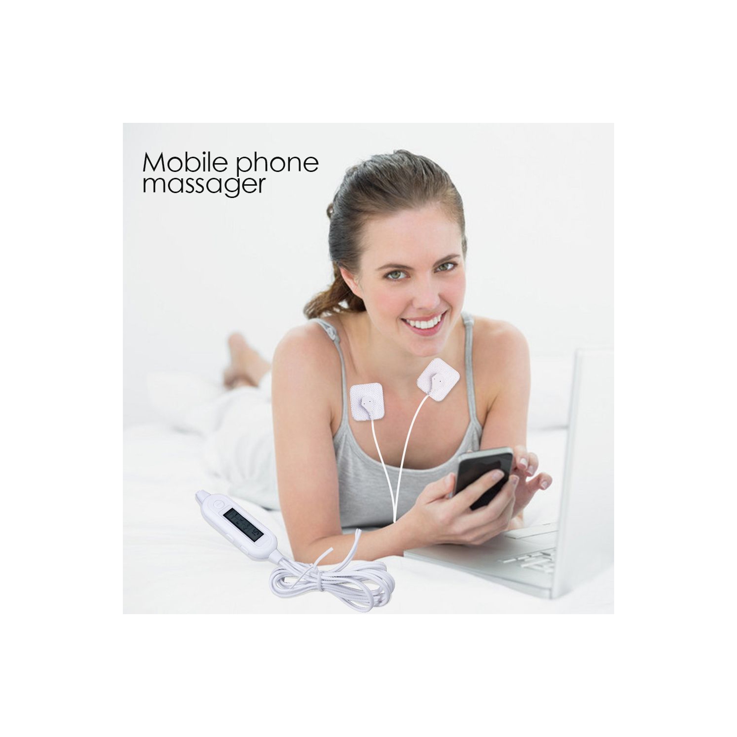 ISTAR Portable Mini Tens Massager Pulse Body Massager Mobile Phone Control EMS Muscle Stimulator Electric Acupuncture Therapy Machine