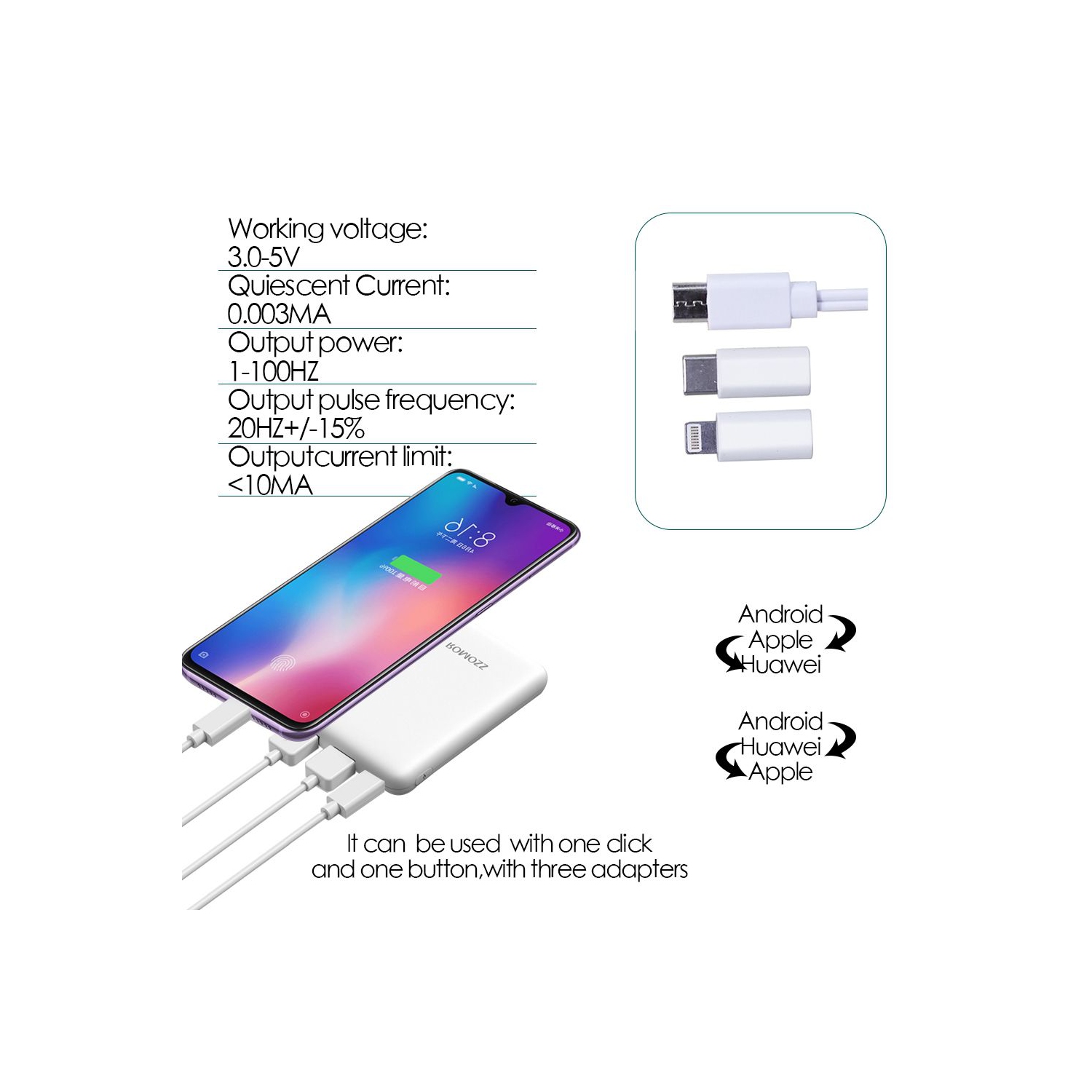 ISTAR Portable Mini Tens Massager Pulse Body Massager Mobile Phone Control EMS Muscle Stimulator Electric Acupuncture Therapy Machine