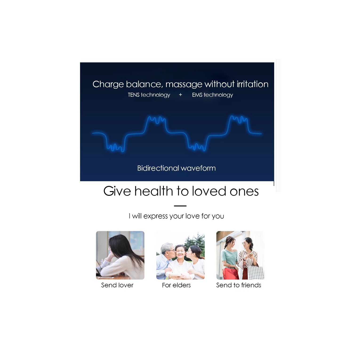 ISTAR Portable Mini Tens Massager Pulse Body Massager Mobile Phone Control EMS Muscle Stimulator Electric Acupuncture Therapy Machine