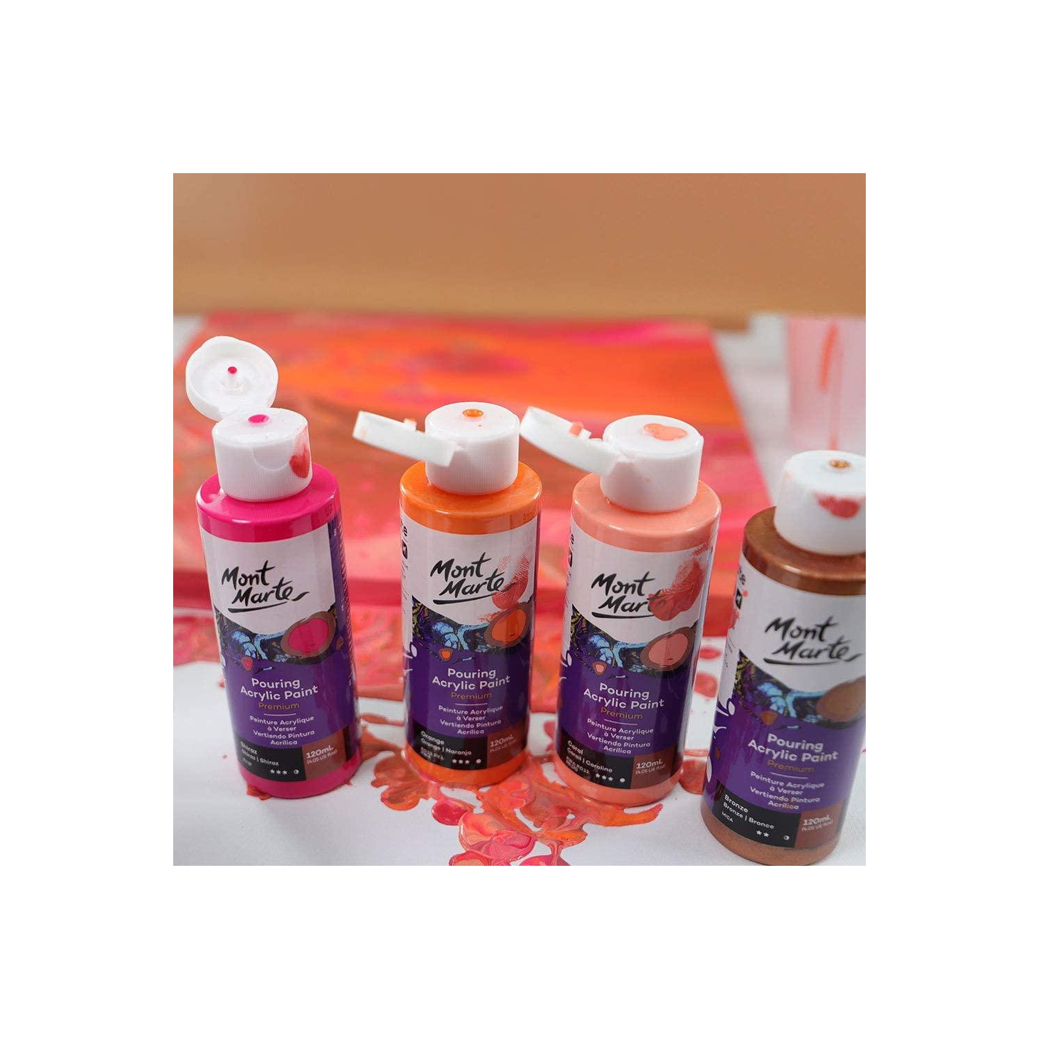 Fluid Acrylic Pouring Paint, 4 oz/Tube, Set of 4 Colors - Coral Series