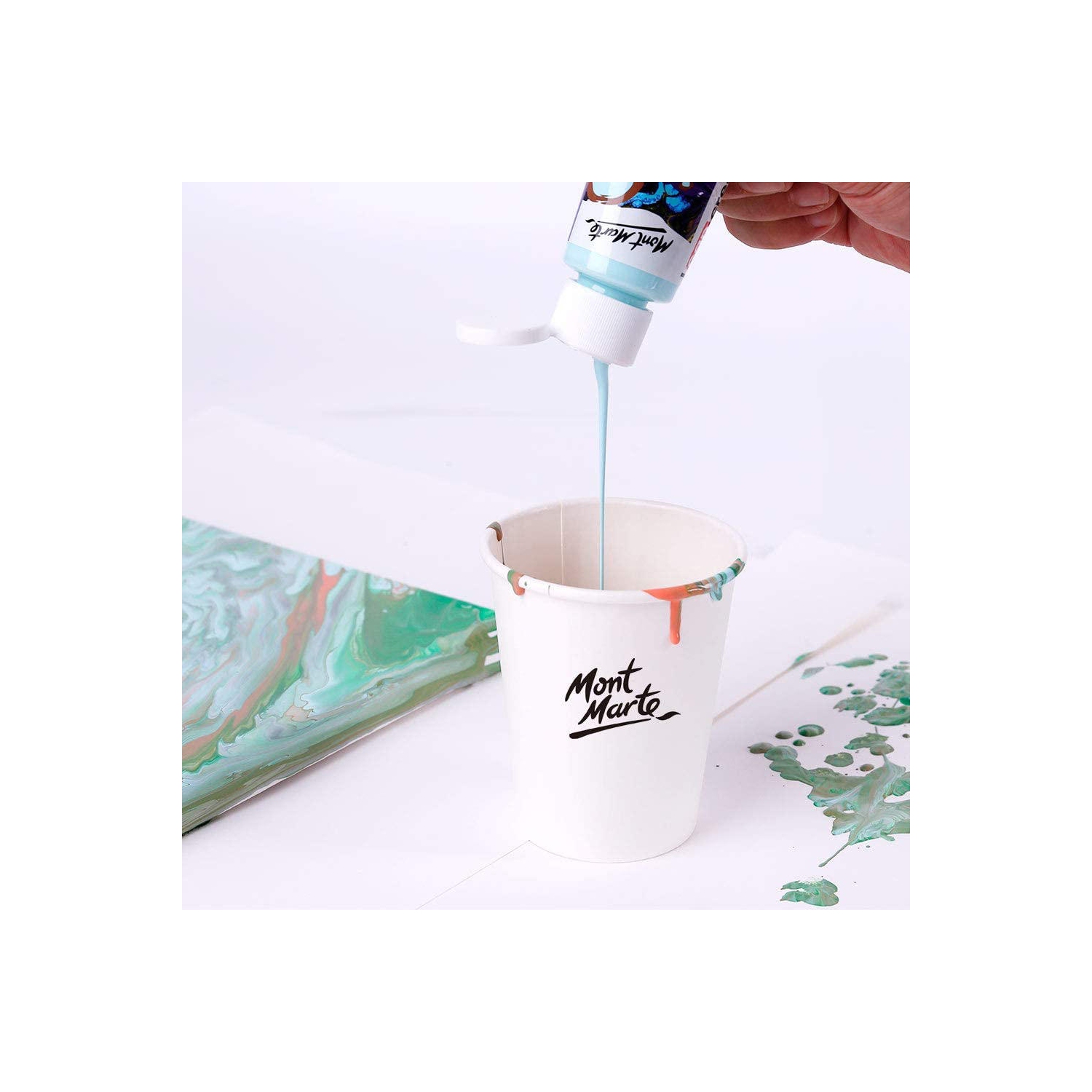 Peinture acrylique liquide pour verser, 60 ml/tube, ensemble de 4 couleurs : forêt tropicale