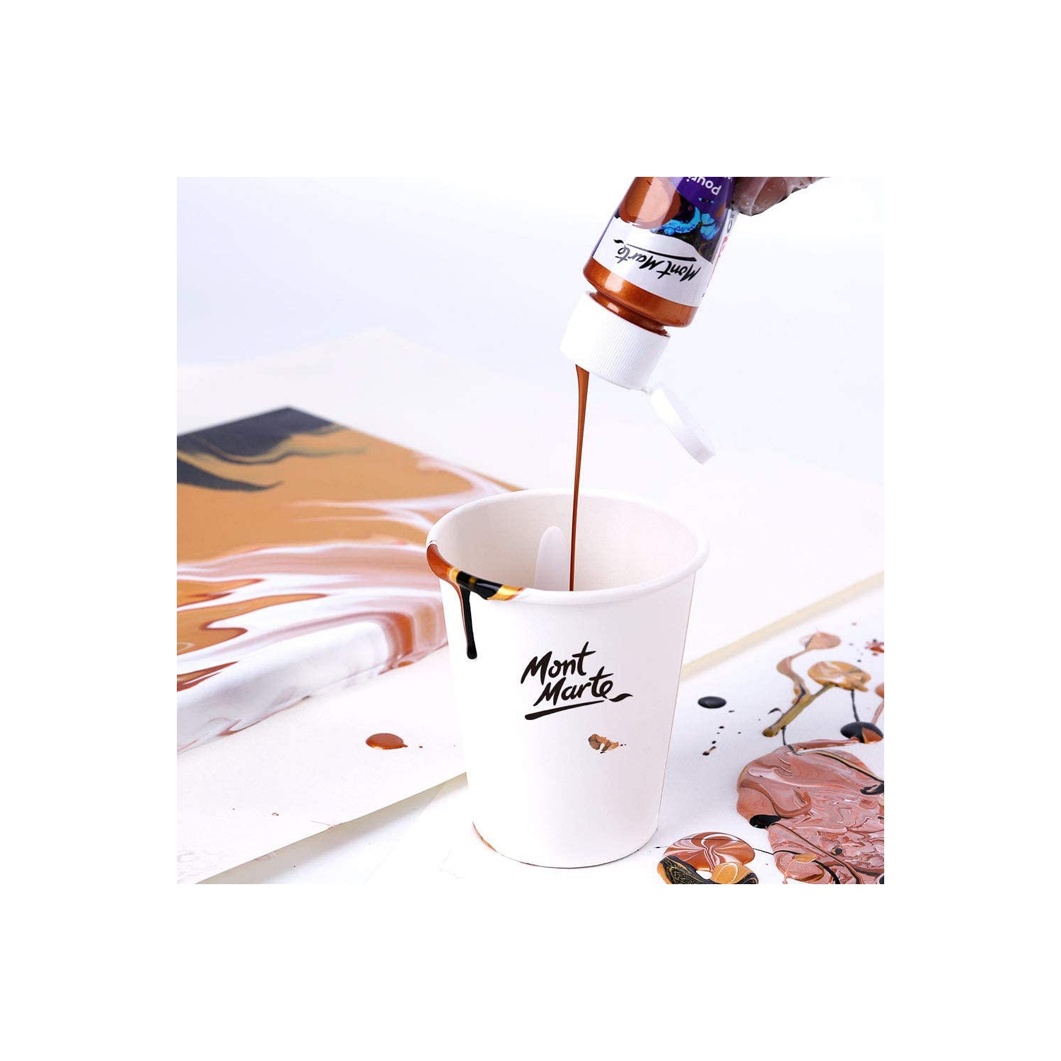 Fluid Acrylic Pouring Paint, 60ml/Tube, Set of 4 Colors - Cosmic