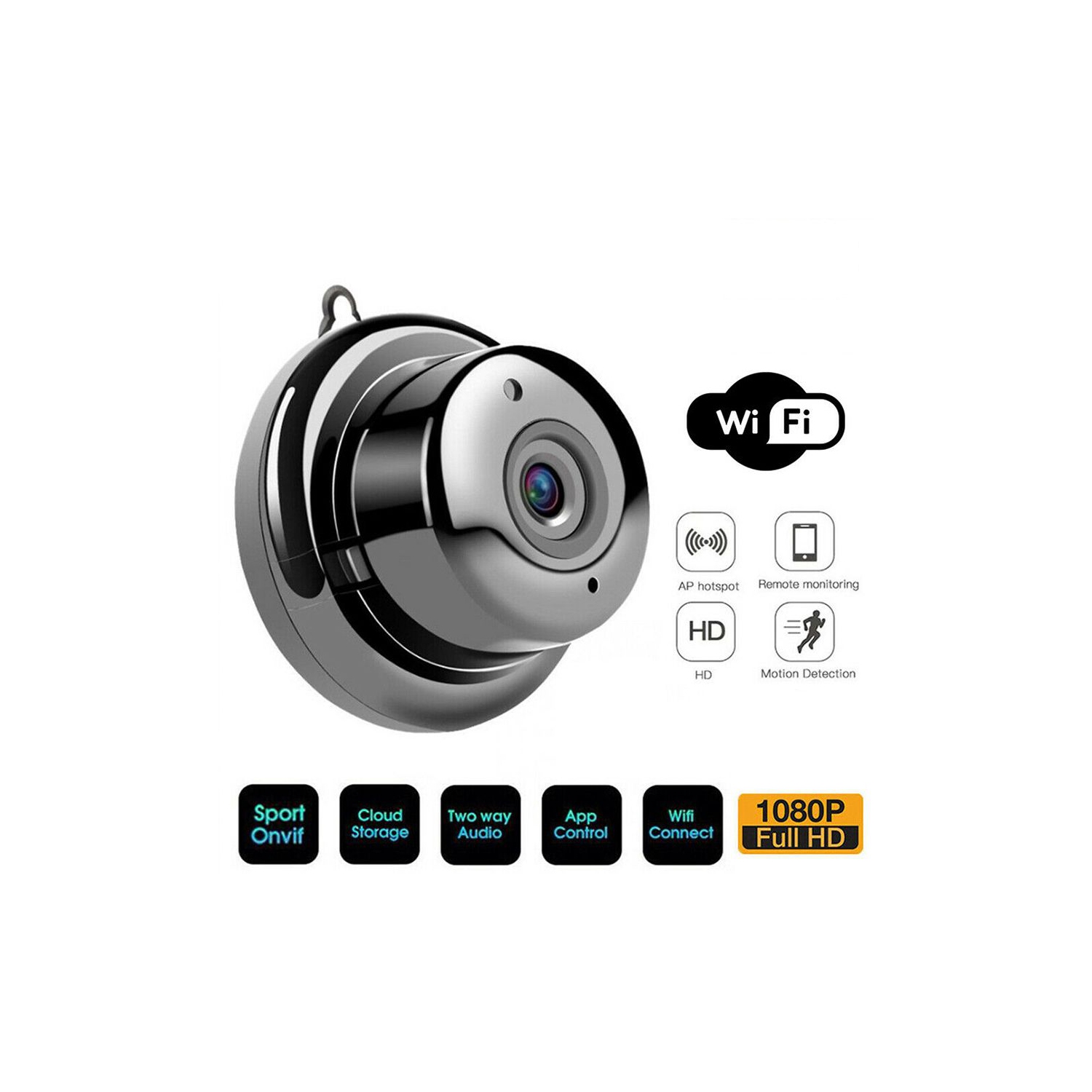 ISTAR Home Security Wi-Fi Mini IP Camera, 720P HD Night Vision Wireless Indoor Security Surveillance System, Motion Detection, Baby Monitor, Two-way