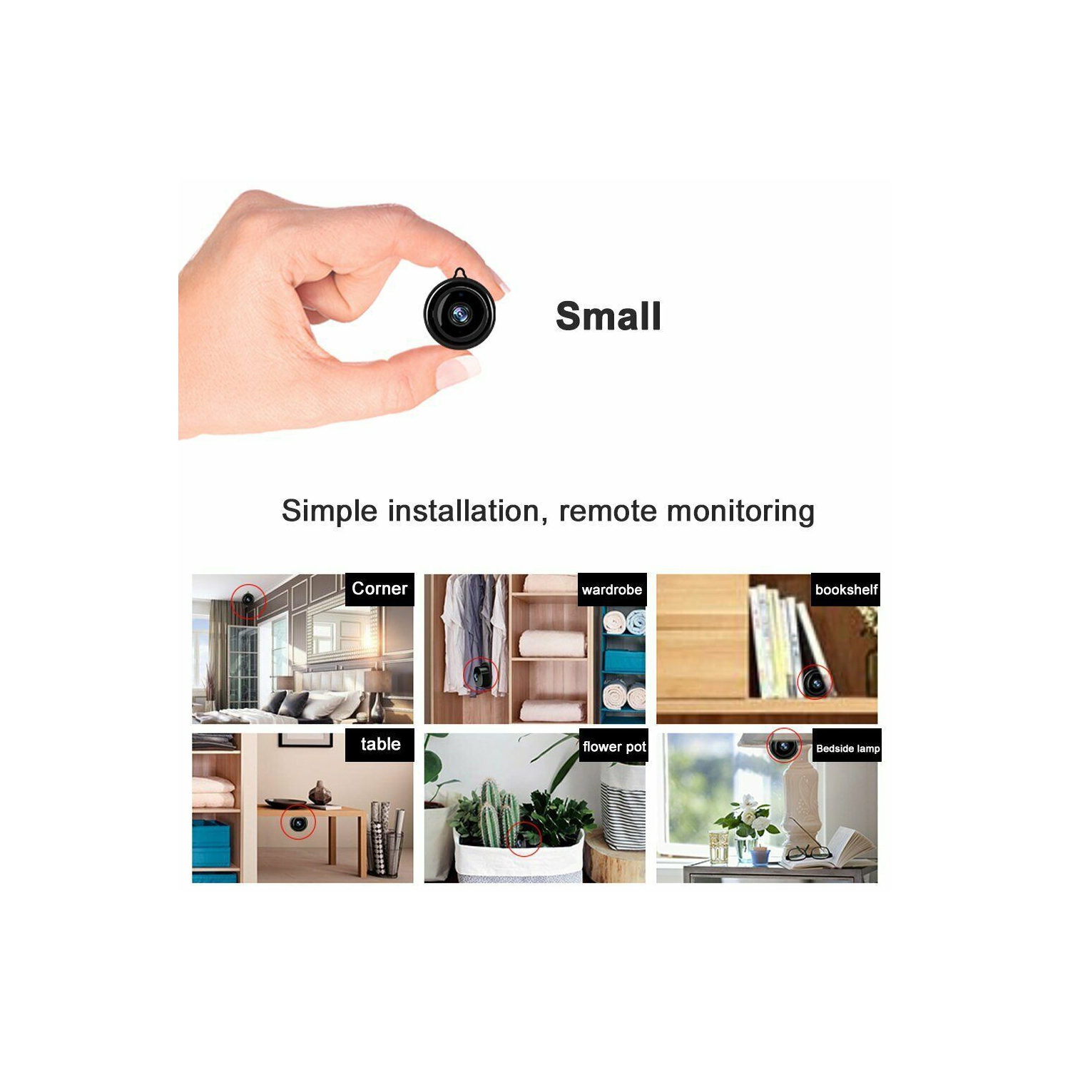 ISTAR Home Security Wi-Fi Mini IP Camera, 720P HD Night Vision Wireless Indoor Security Surveillance System, Motion Detection, Baby Monitor, Two-way