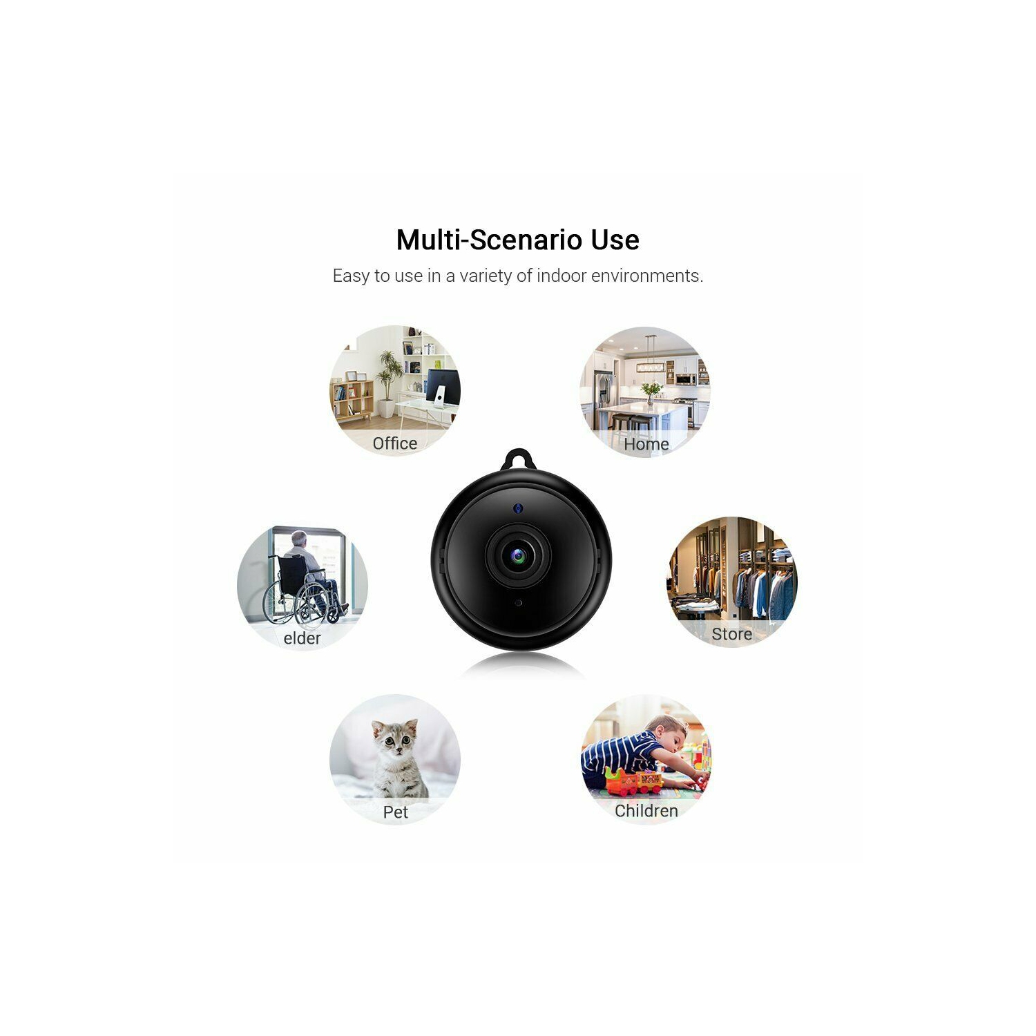 ISTAR Home Security Wi-Fi Mini IP Camera, 720P HD Night Vision Wireless Indoor Security Surveillance System, Motion Detection, Baby Monitor, Two-way