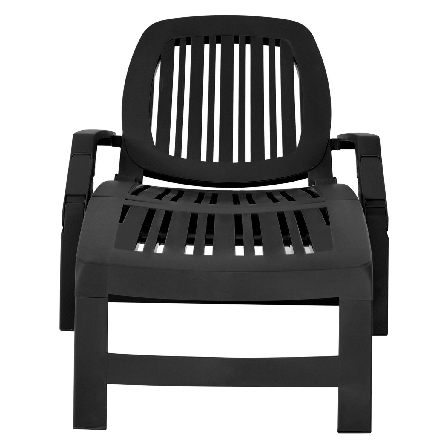 Gymax Chaise Longue de Jardin Inclinable avec Roues