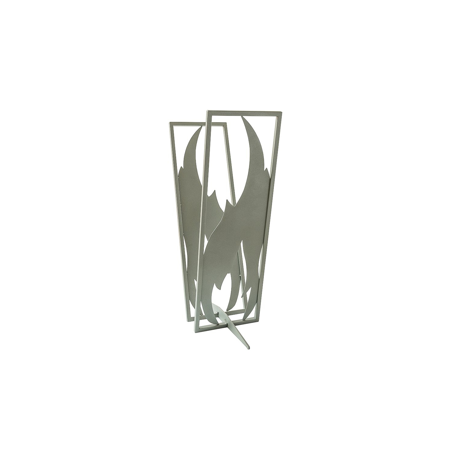 Curonian Log Rack Flame Silver Powder Coated Steel