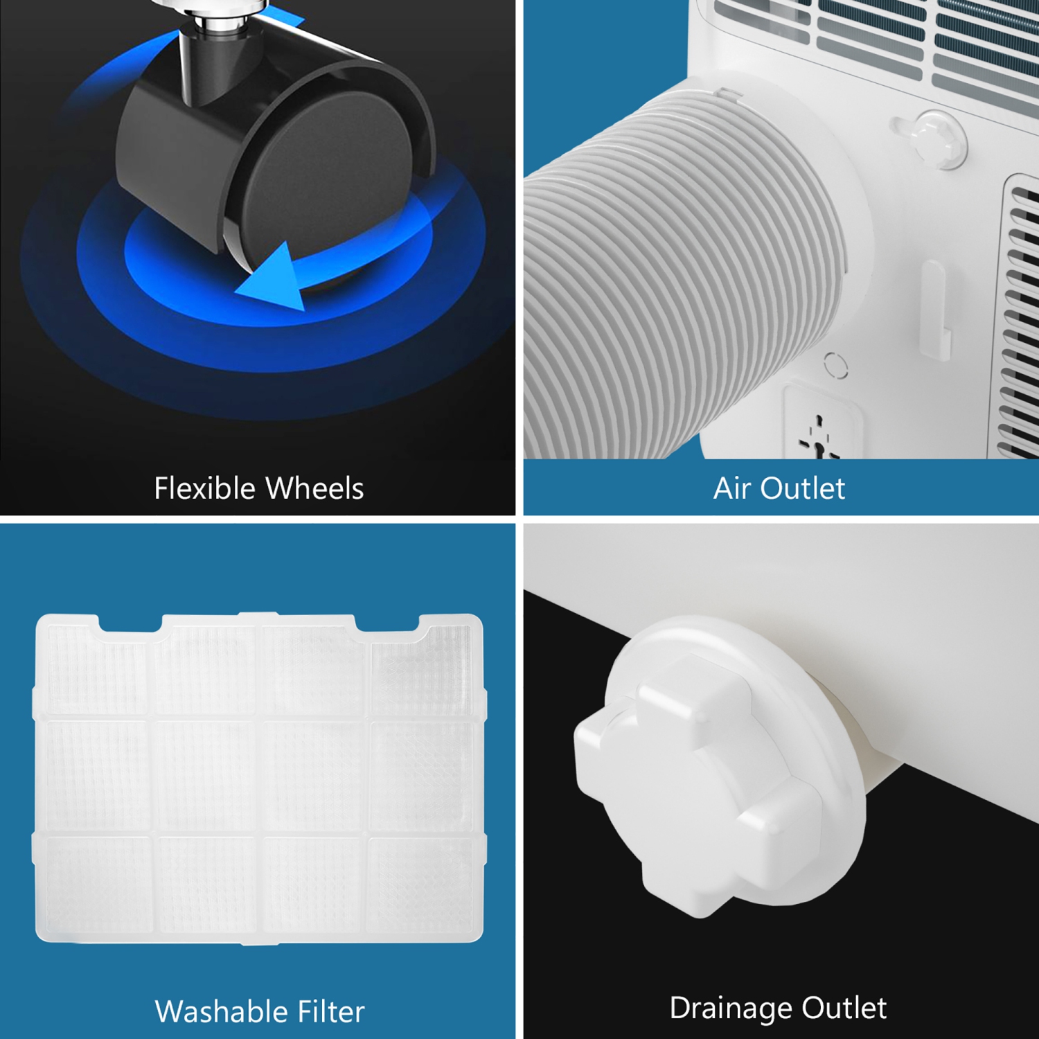 Marque Costway Climatiseur Ashrae 2,93 kW portable Rafraîchisseur d'air avec télécommande