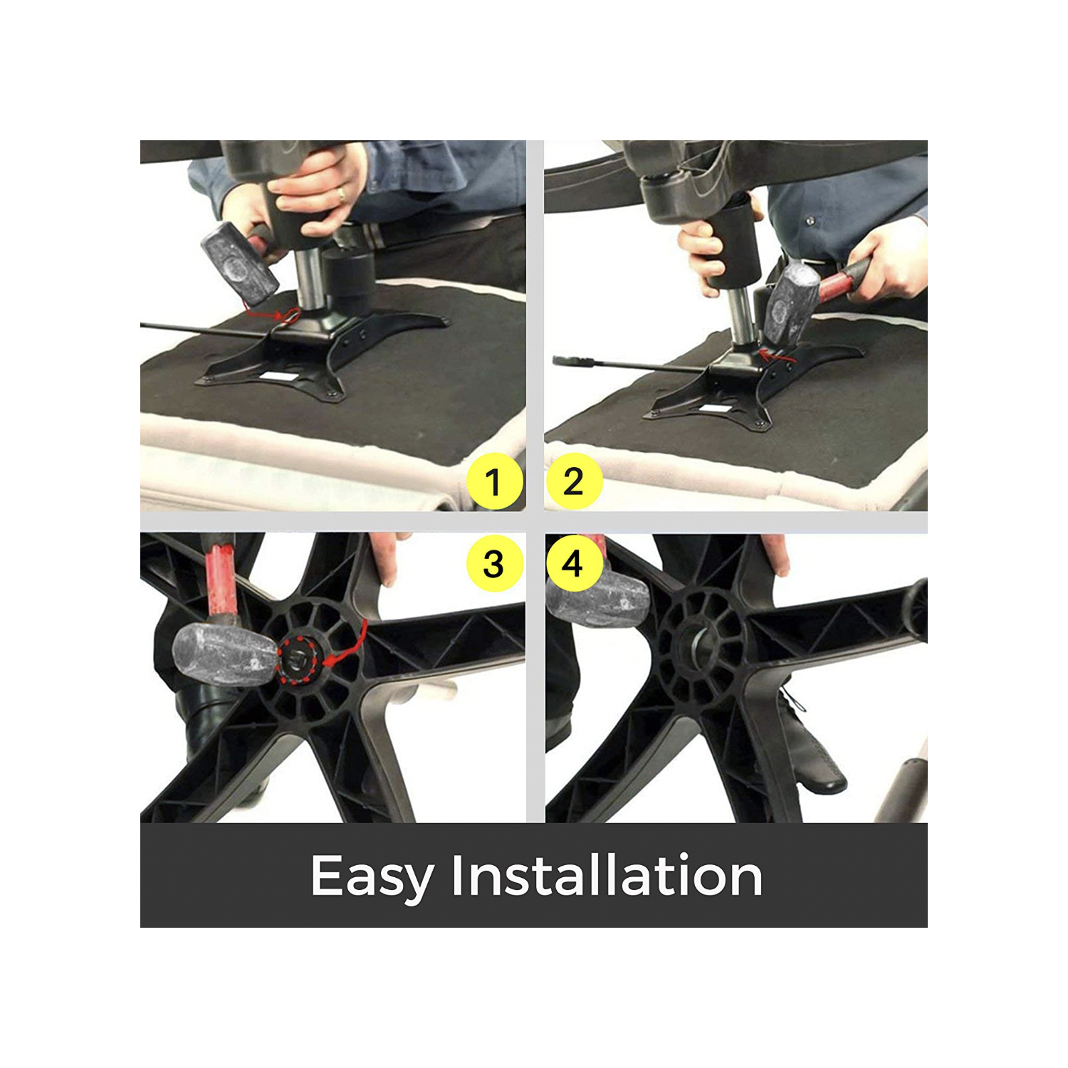 MotionGrey – cylindre de rechange pour fauteuil de bureau facile, vérin à gaz facile à installer, ajustement universel pour fauteuil de bureau et