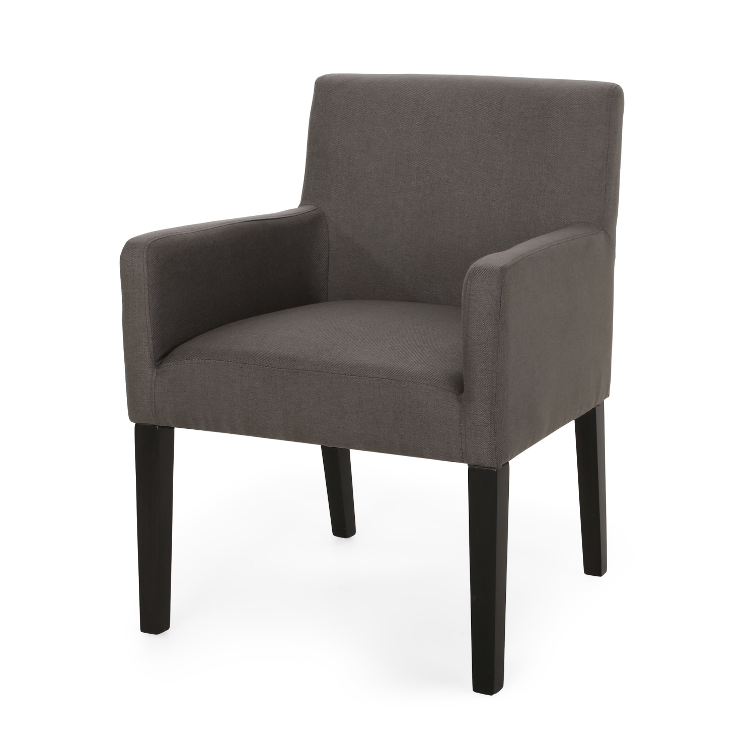 McClure Contemporary Upholstered Armchair, Dark Gray and Espresso