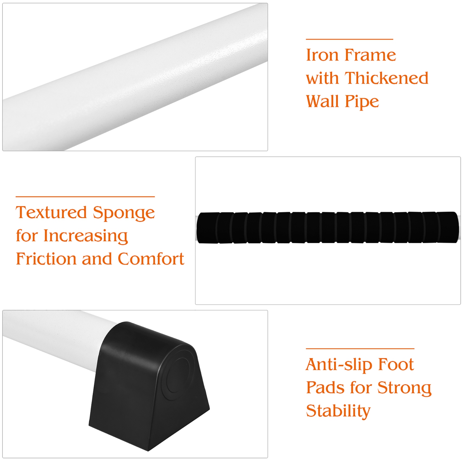 Costway 4ft Portable Double Freestanding Ballet Barre 29'' Base Height