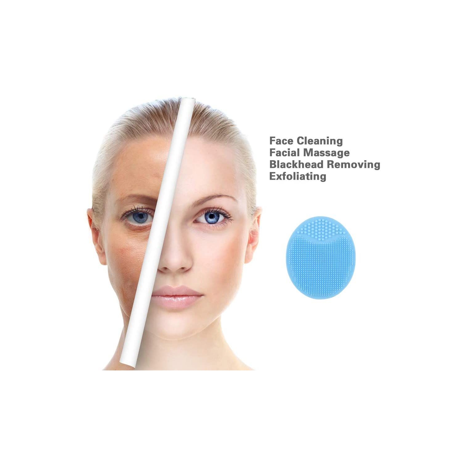 ISTAR Super Soft Silicone Face Cleanser and Massager Brush Manual Facial Cleansing Brush Handheld Mat Scrubber For Sensitive, Delicate, Dry Skin