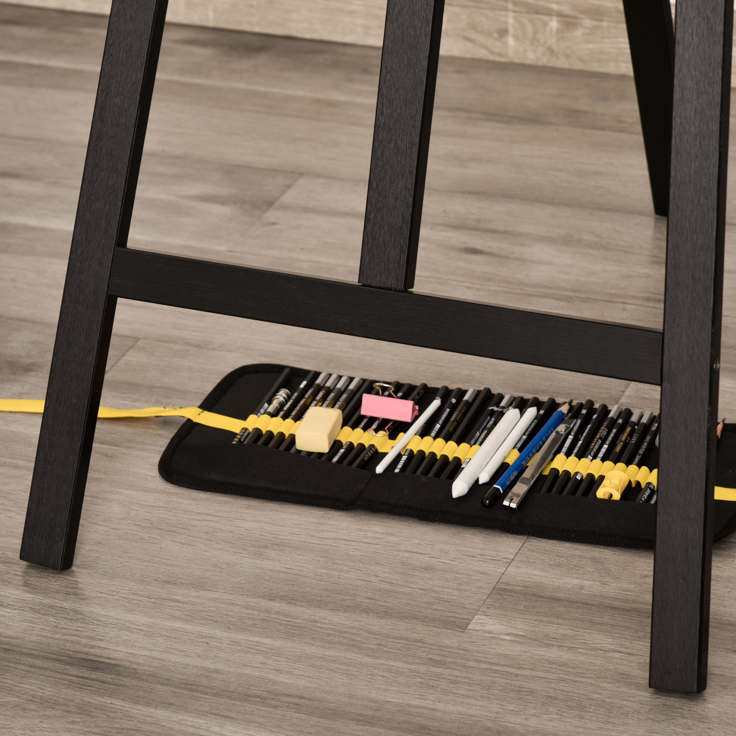 HOMCOM – Chevalet de peinture en pin de 55&nbsp;po, chevalet pliant réglable, s'incline jusqu'à 75° pour les adultes, les débutants et les étudiants,