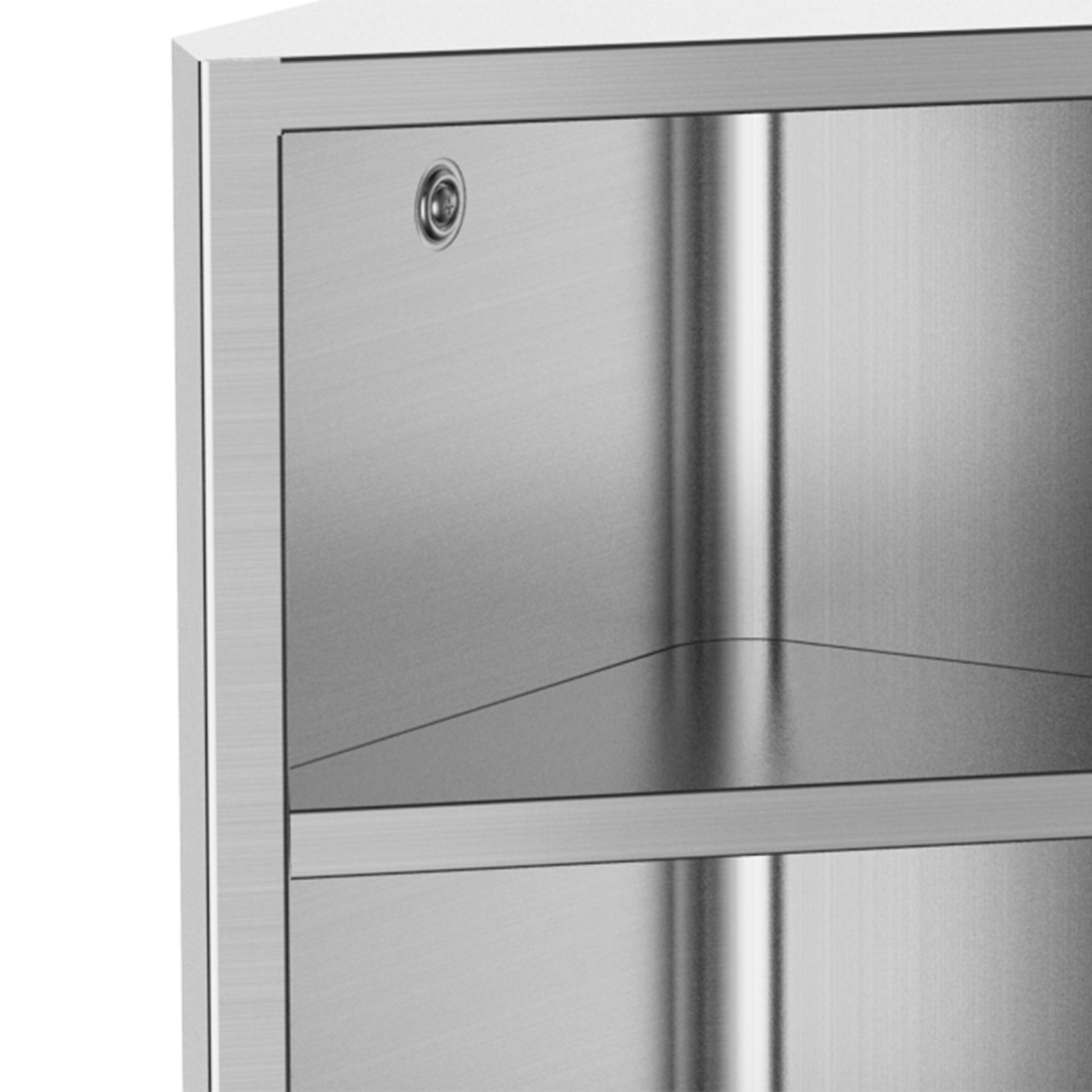 HOMCOM Wall mounted Bathroom Corner Mirror Storage Cabinet Stainless Steel with Single Door