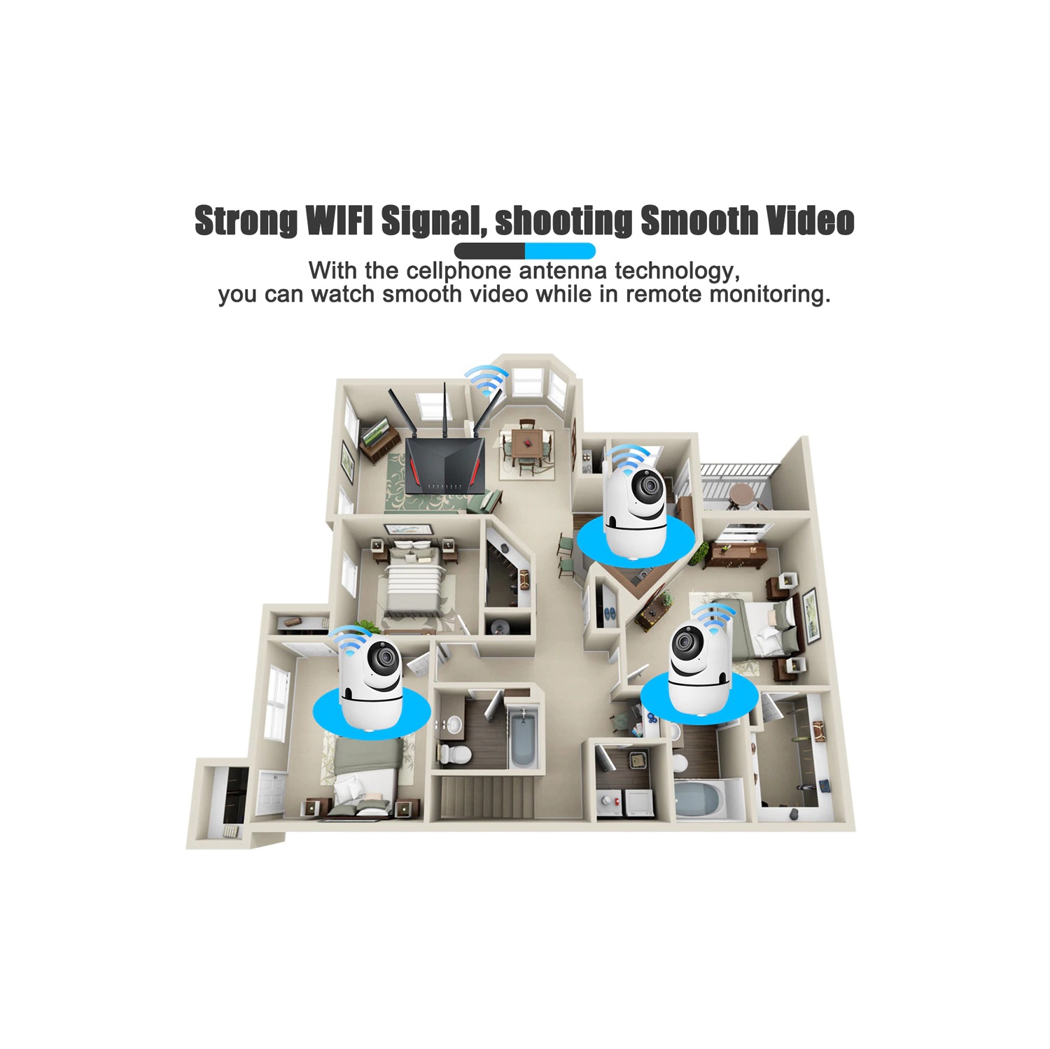 Mini caméra IP Wi-Fi HD1080P Tuya caméra d’intérieur système de surveillance Wi-Fi vision nocturne système d’alarme à détection de mouvement