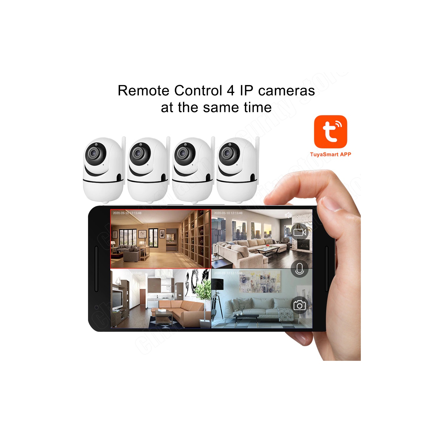 Mini caméra IP Wi-Fi HD1080P Tuya caméra d’intérieur système de surveillance Wi-Fi vision nocturne système d’alarme à détection de mouvement
